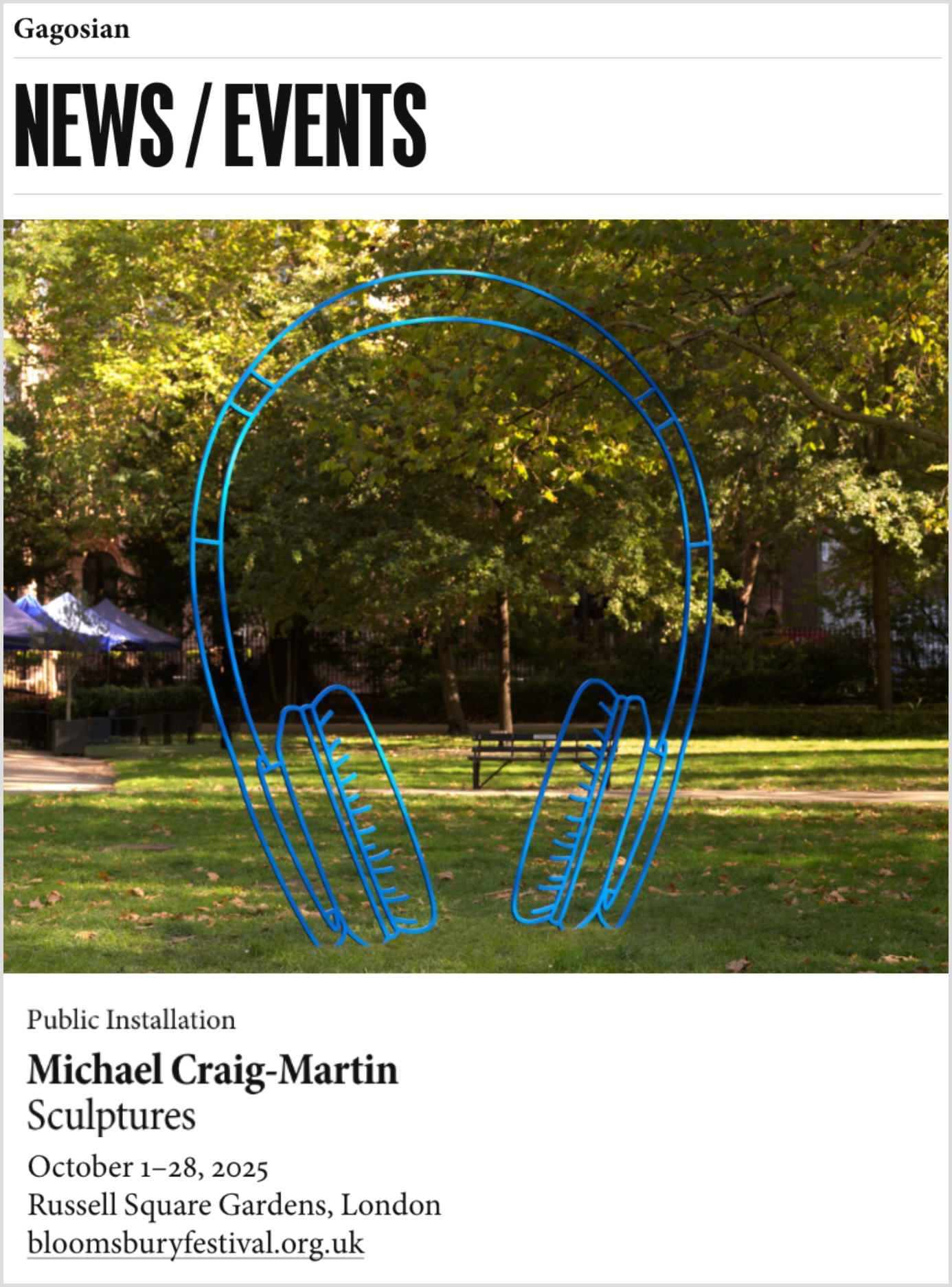 Social Media Content & Engagement – Bloomsbury Festival and Gagosian for Michael Craig-Martin's Sculptures