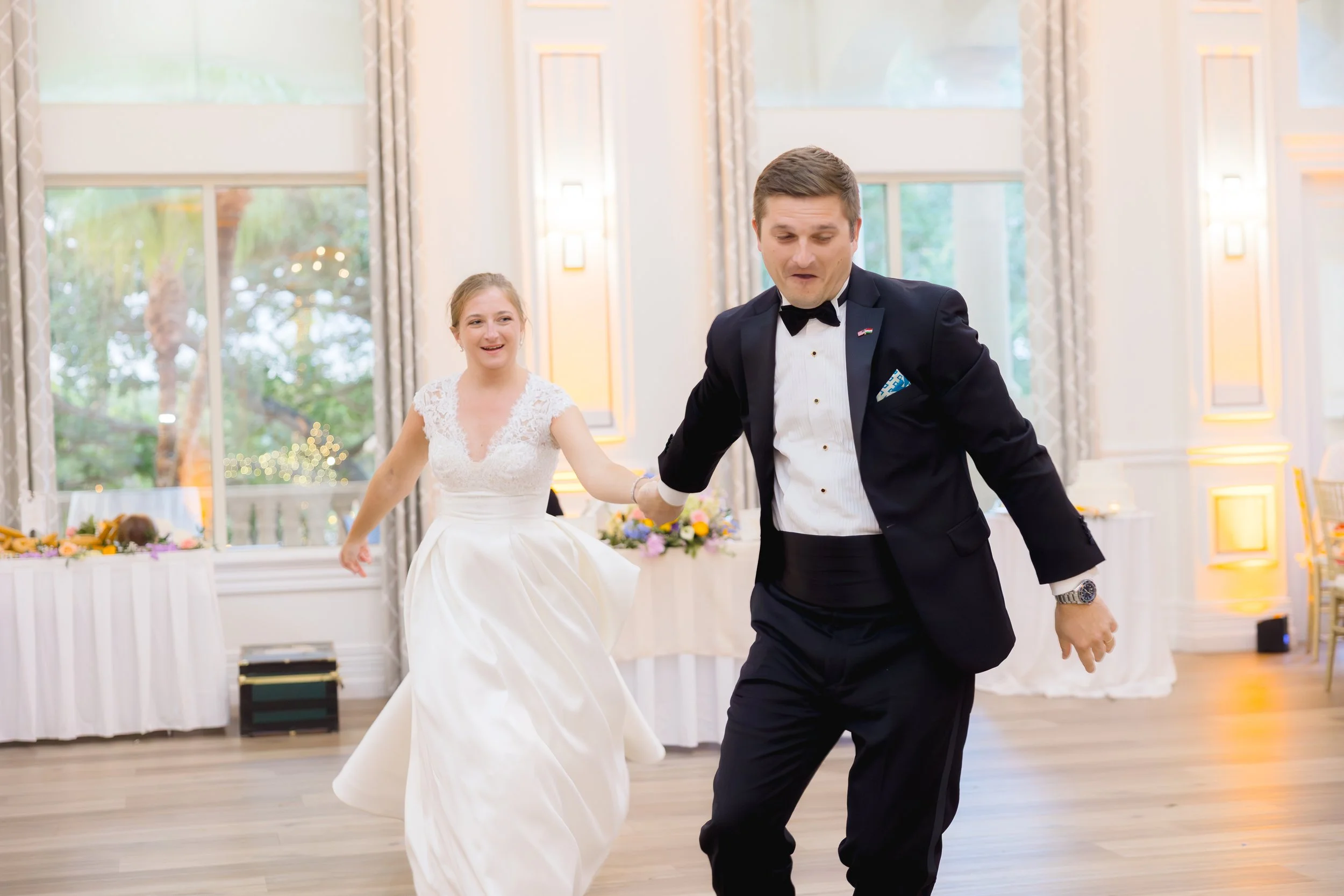 Wedding reception captured at The Club at The Strand in Naples, Florida by Florida Documentary Wedding Photographer Catherine Skelly