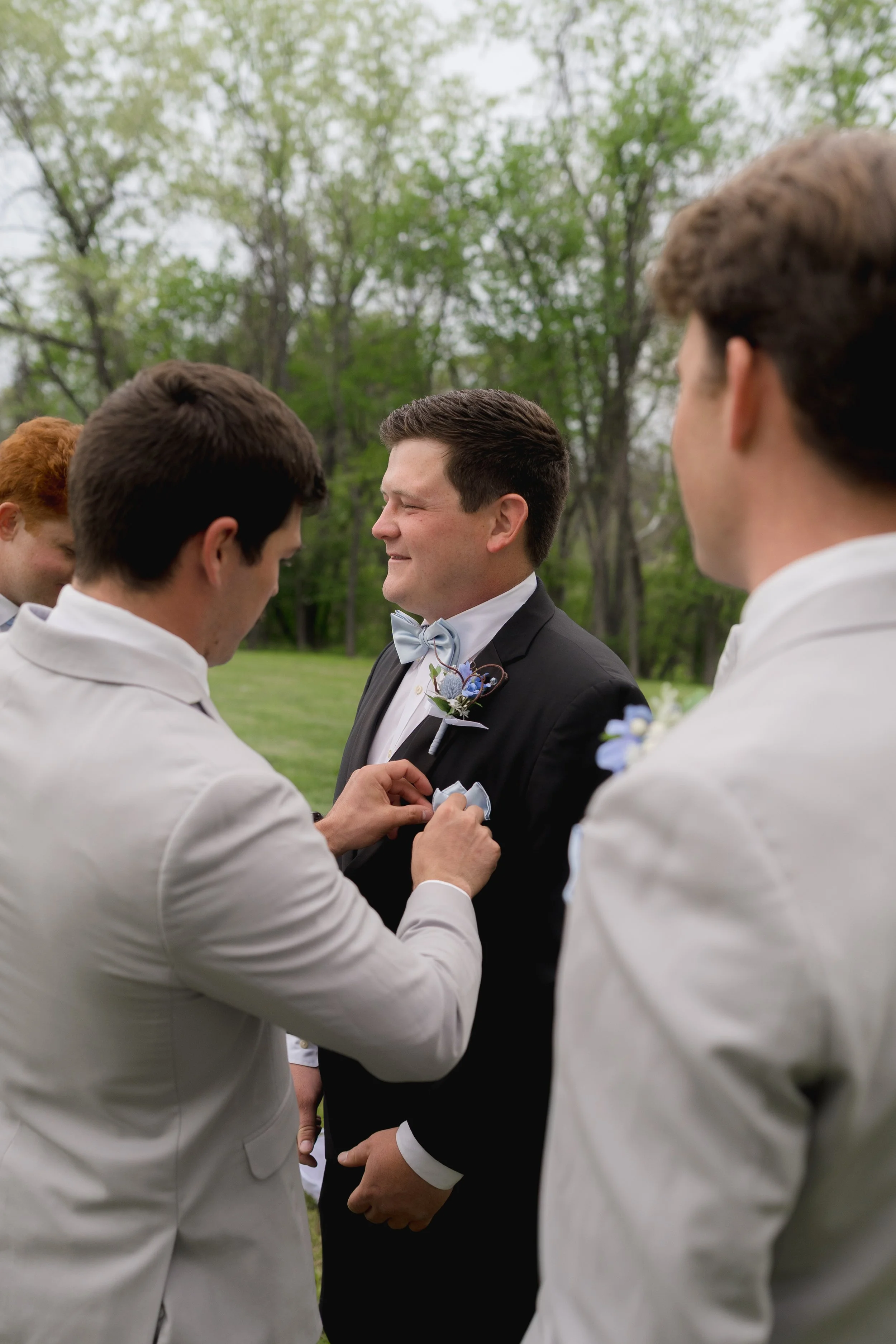 Groom getting ready photo captured for a Catholic Wedding in Purcellville, Virginia captured by Florida Documentary Photographer Catherine Skelly