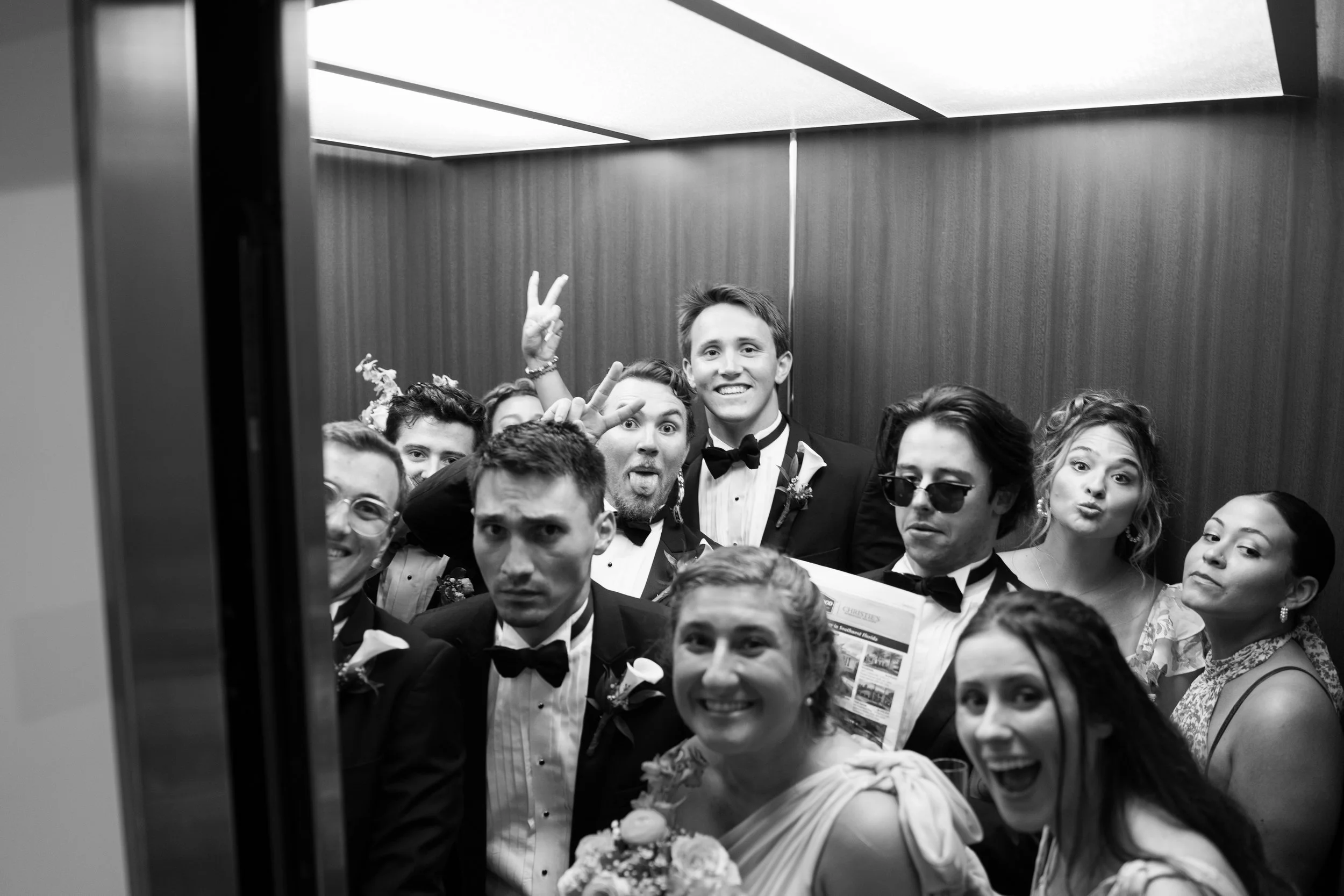 Candid bridal party photos captured at The Club at The Strand in Naples, Florida by Florida Documentary Wedding Photographer Catherine Skelly