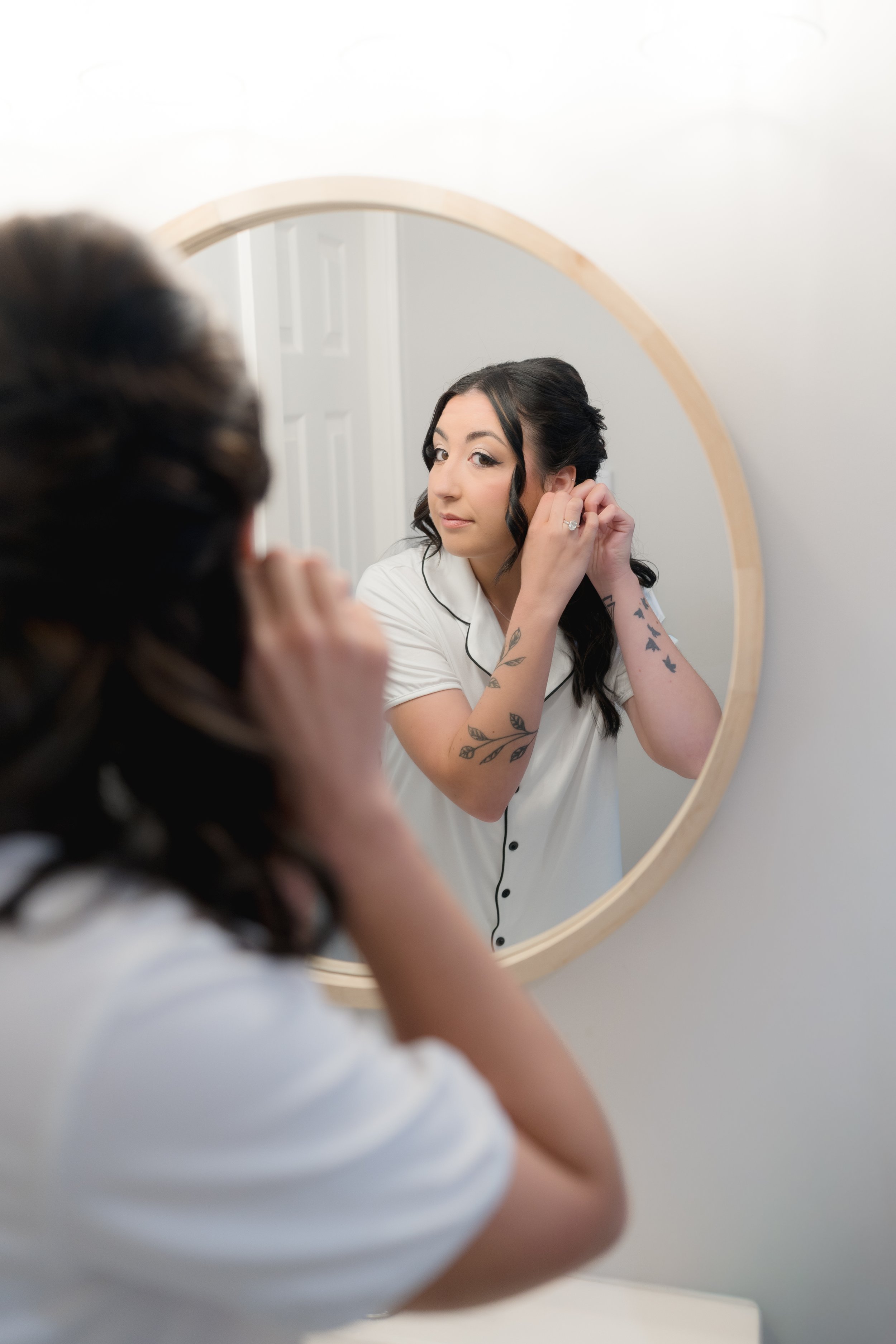Bride getting ready photos for a Catholic Wedding in Purcellville, Virginia captured by Florida Documentary Photographer Catherine Skelly