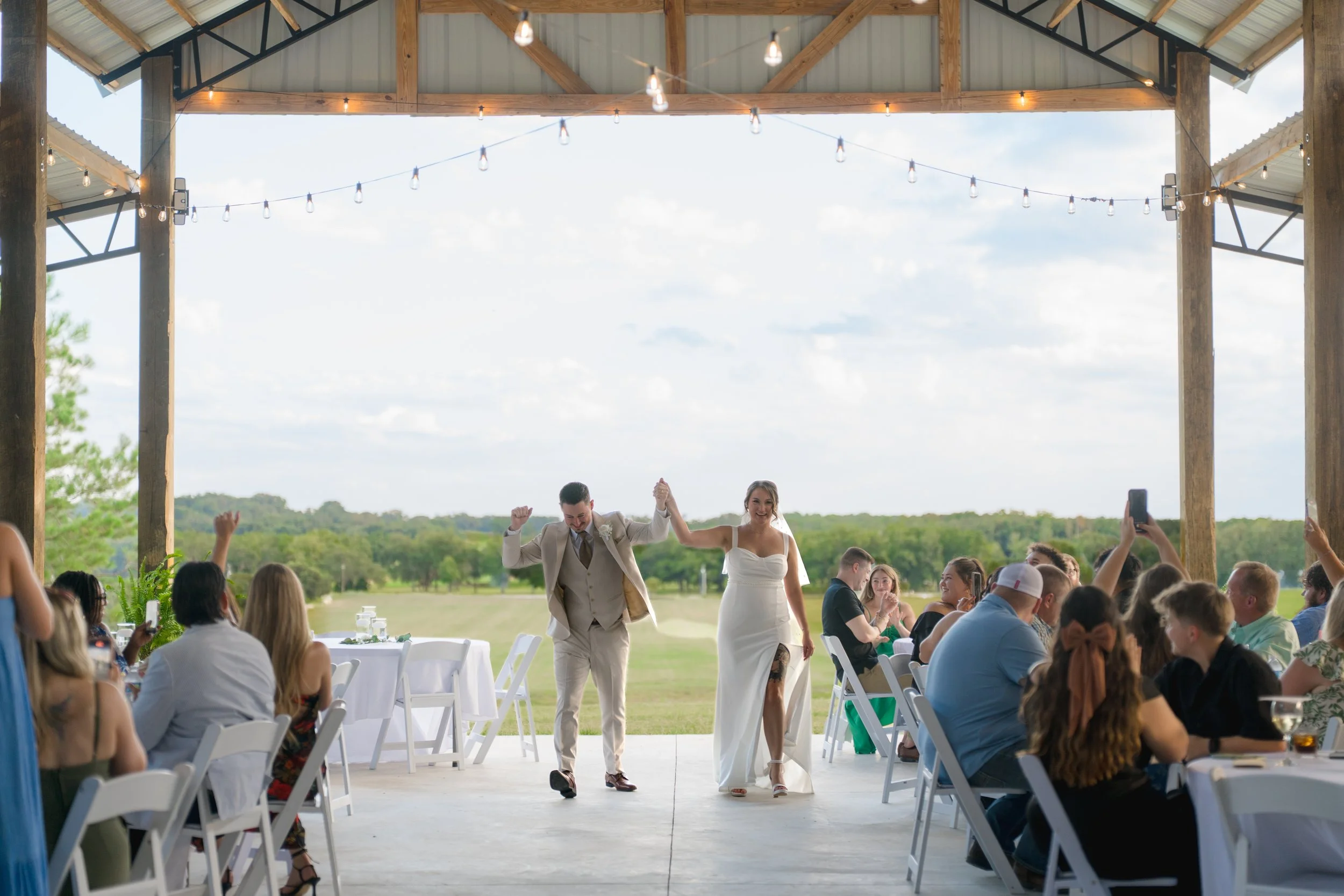Wedding Reception at an Outdoor Wedding at Stonewood Events in Alachua, Florida captured by Florida Documentary Wedding Photographer Catherine Skelly