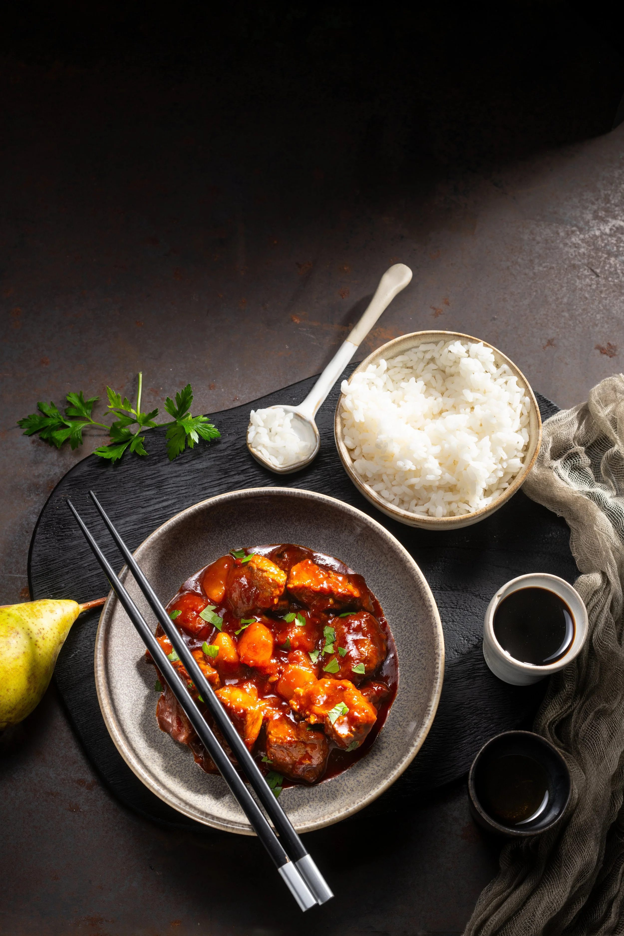 Bœuf épicé aux poires