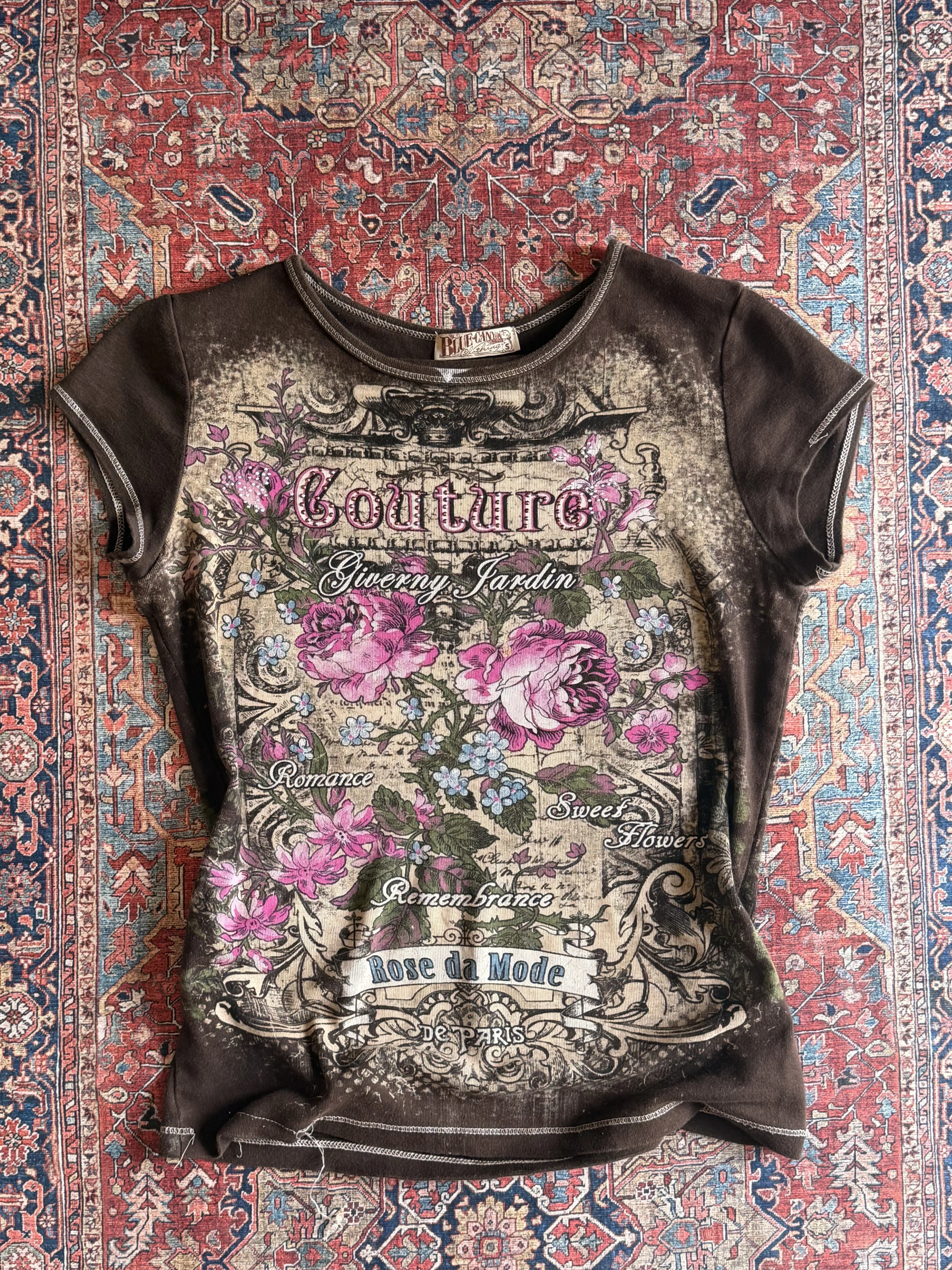 Y2K Blue Canyon Vintage Floral Top | Size Small