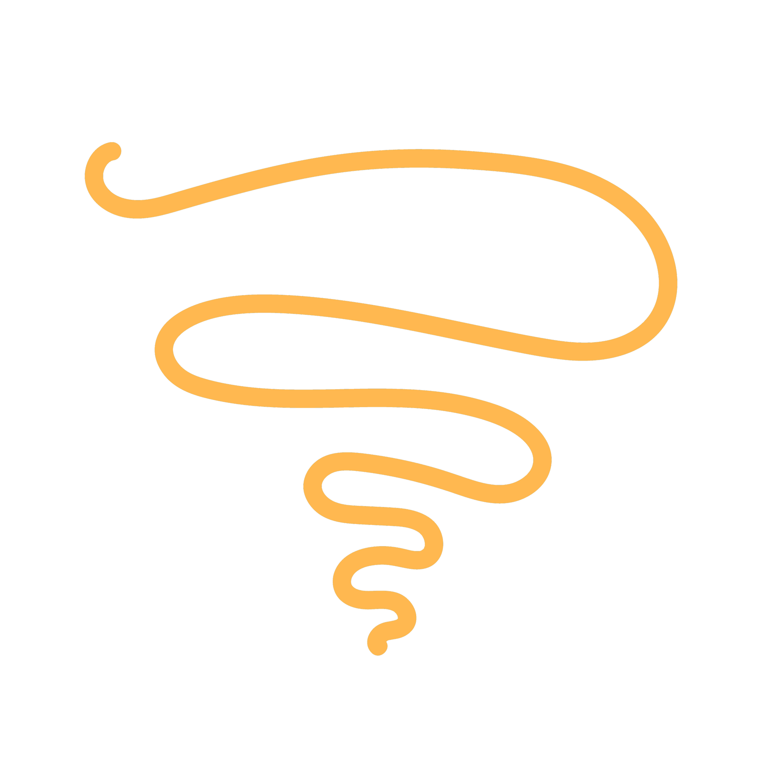 An orange line slowly snaking left and right. An icon meant to represent depression. 