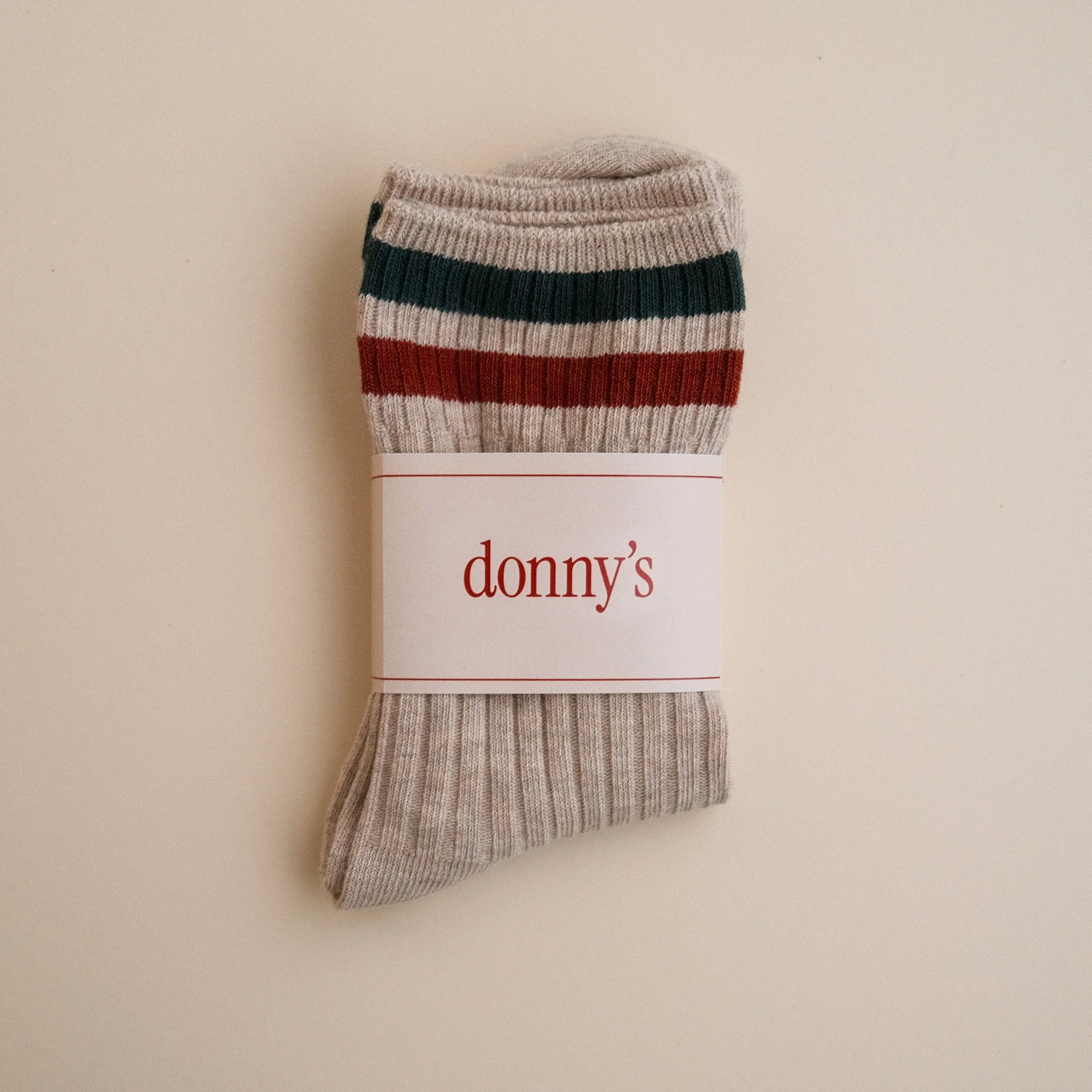 Summer Stripe Socks in Pebble