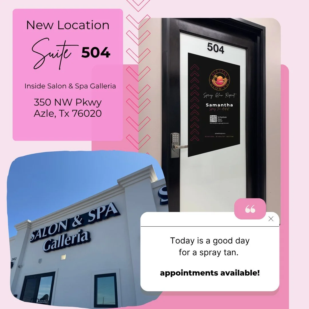 ✨BIG &amp; Exciting things are happening at Beettan Glow Co✨August appointments are filling up at our new location!

☀Book your glow session: beettanglowco.glossgenius.com