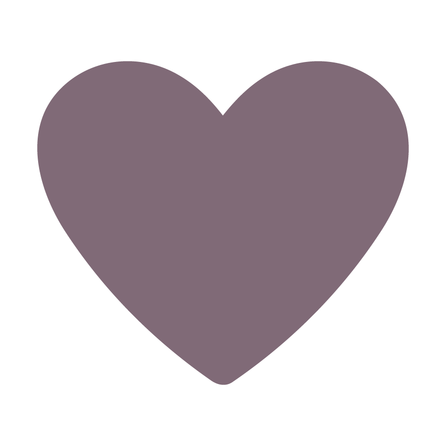 Cœur violet simple sur fond noir.