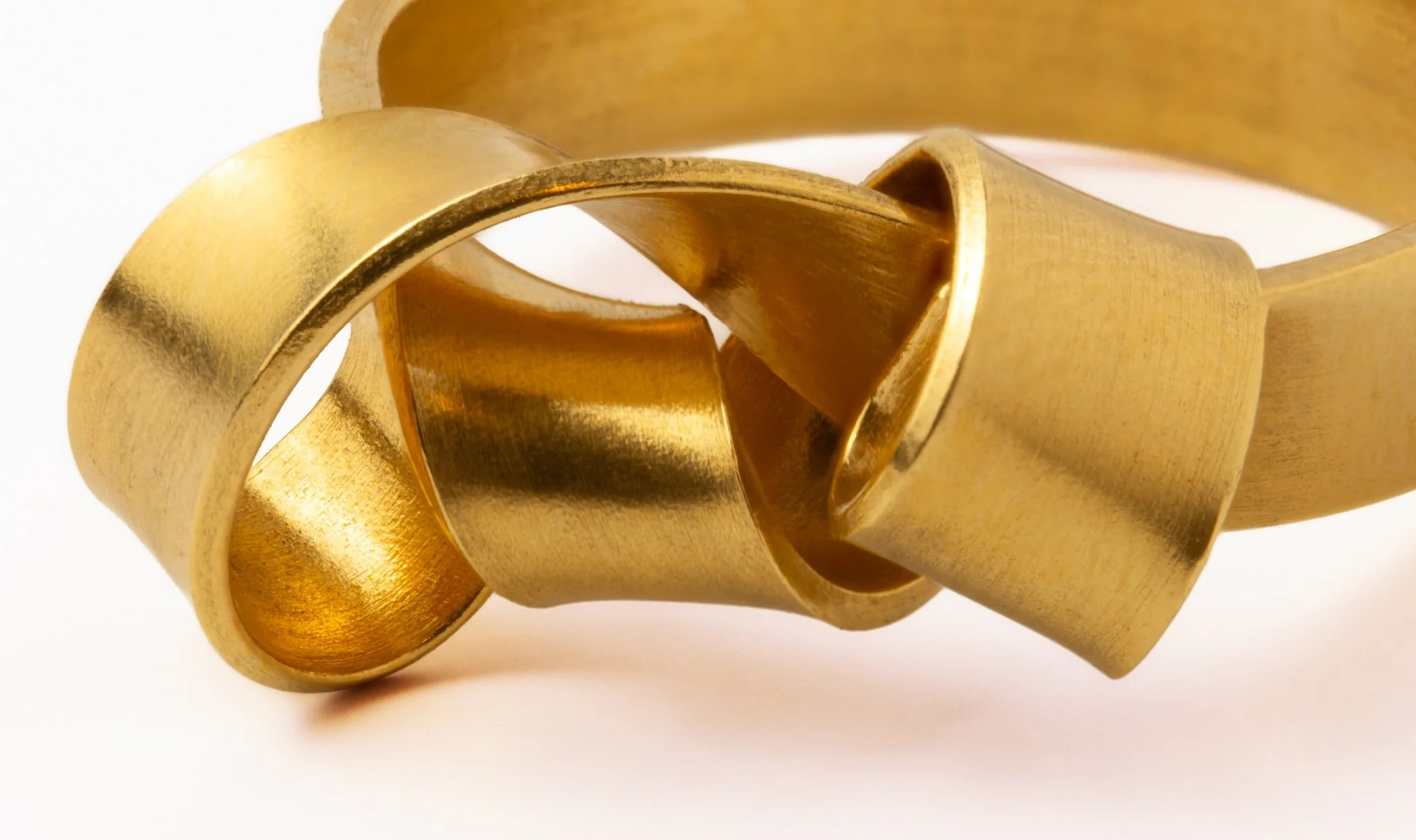 Cascade range - gold ring with folded, twisted handmade metal