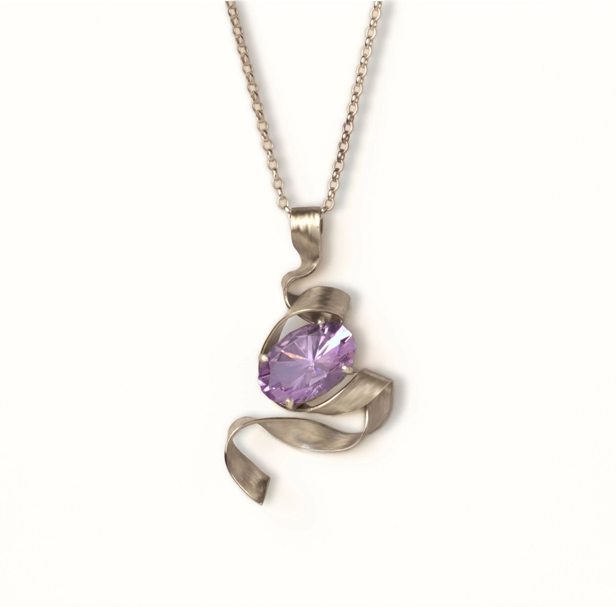 Cascade - Rose de France Amethyst pendant