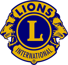 Lions Club International logo with a letter 'L' in the center and two lion heads facing outward.