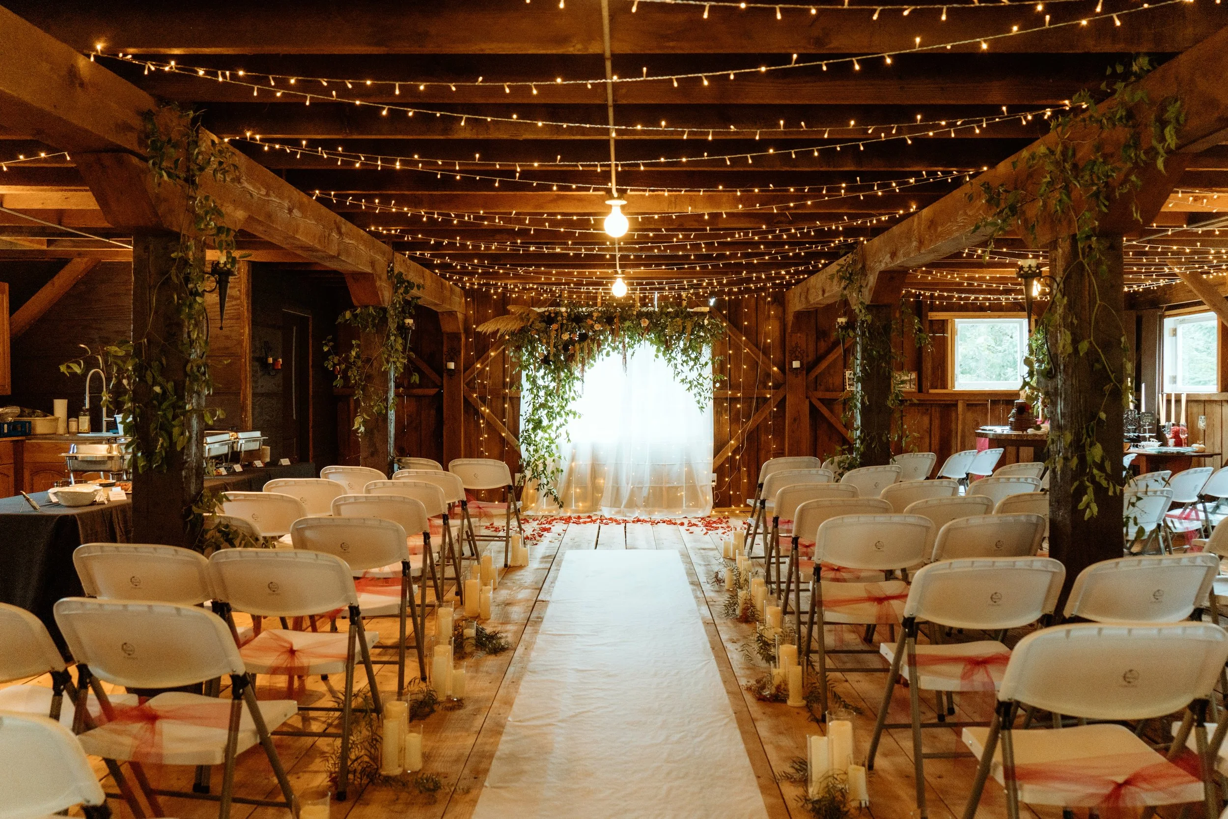 A romantic fall wedding in the barn. 