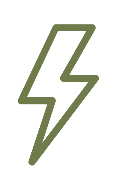 A green lightning bolt symbol on a black background.