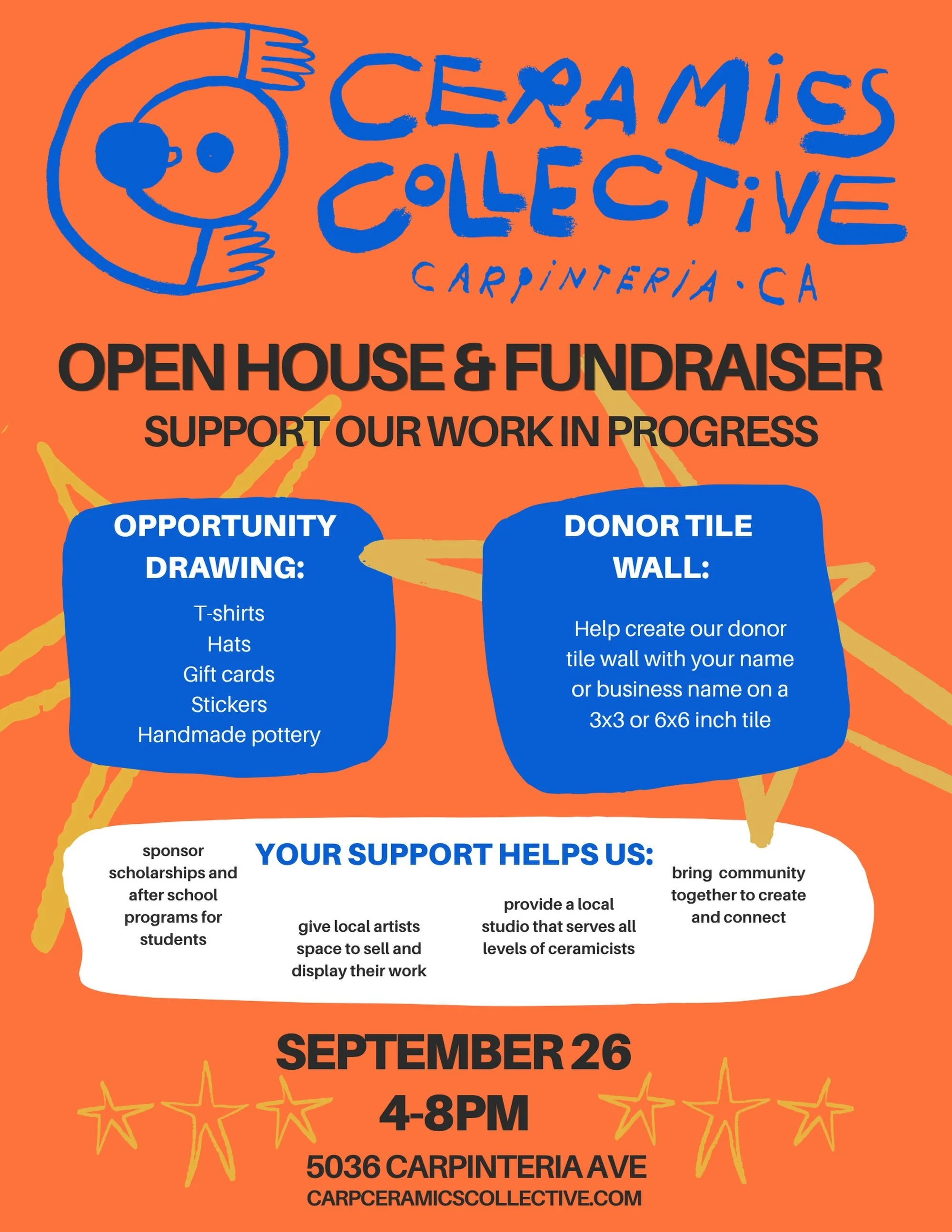 You asked, we answered: Come hangout &amp; see our Work In Progress Community studio! Still a few months from our official opening, we want to invite our community in to see the vision &amp; be part of this dream every step of the way! 

Carp Ceramic