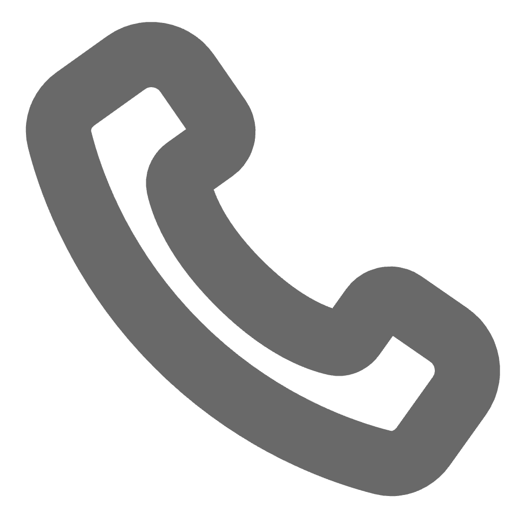 A large gray circle with a black telephone receiver icon in the center, representing a phone call or contact.
