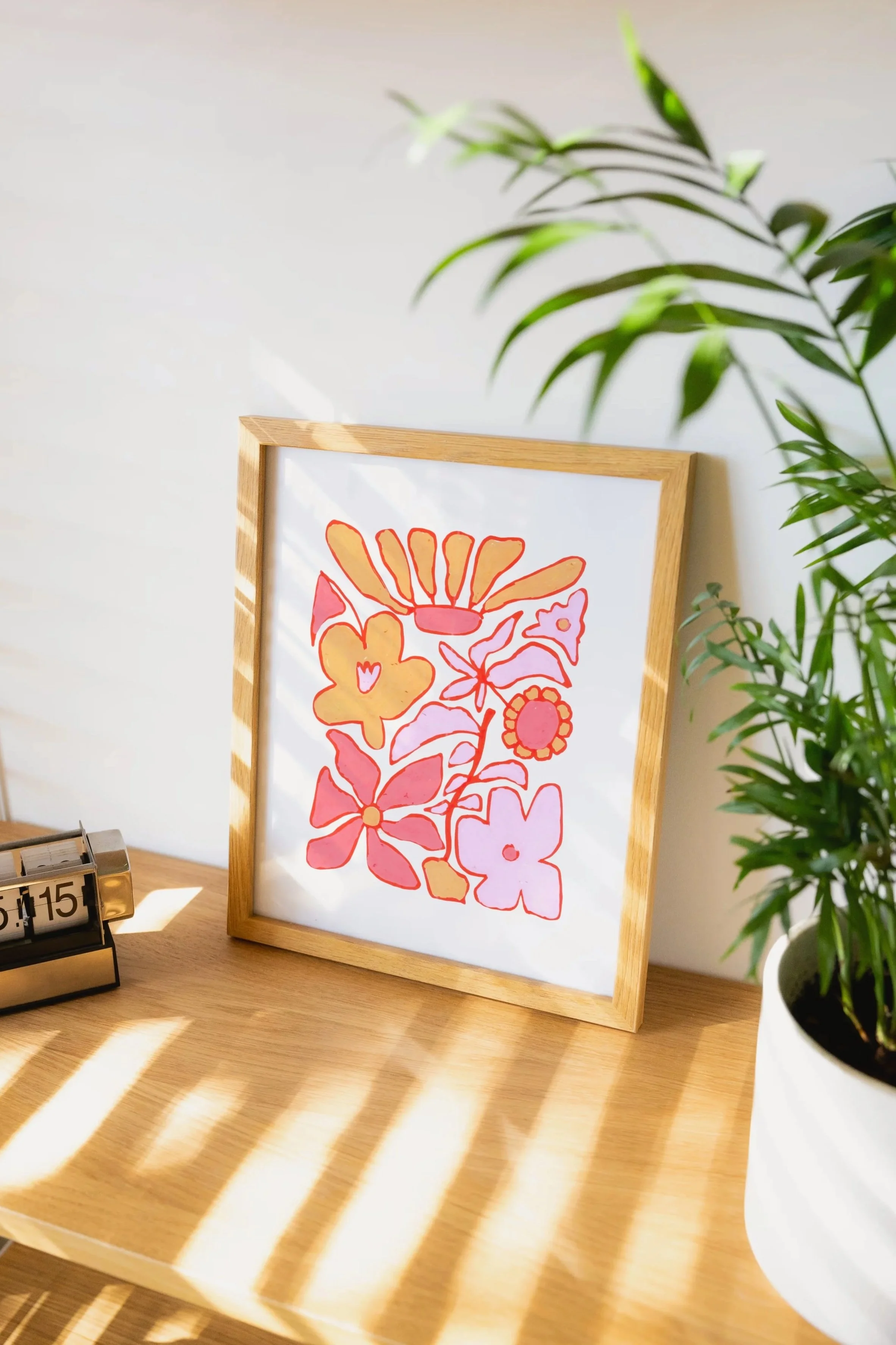 Art print on a table