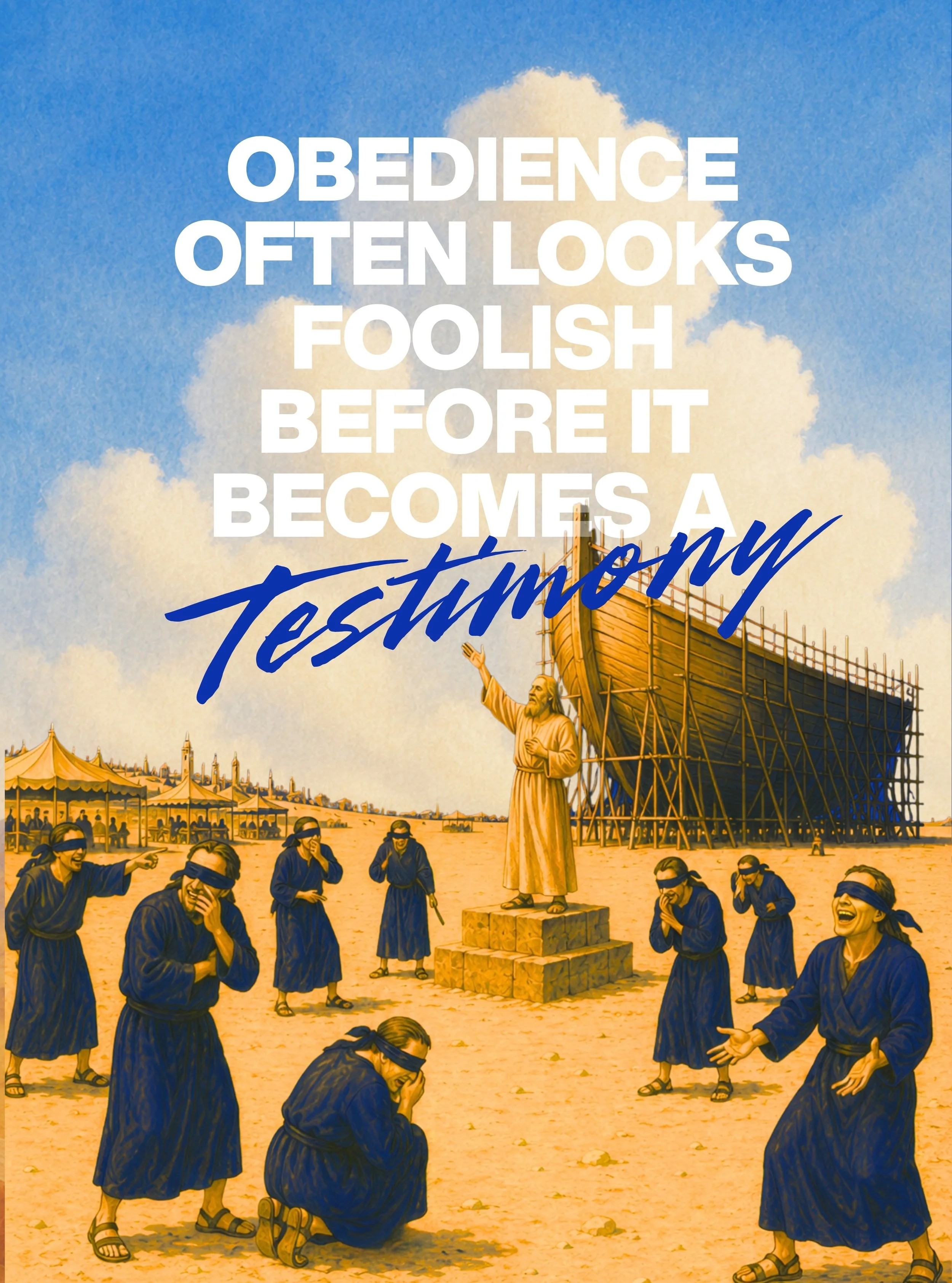 A reminder for anyone who feels misunderstood.

Sometimes obedience doesn't look impressive.
It looks slow.
It looks ordinary.
It may even look foolish.

Noah built an ark before there was a single drop of rain&mdash;not because everyone believed him