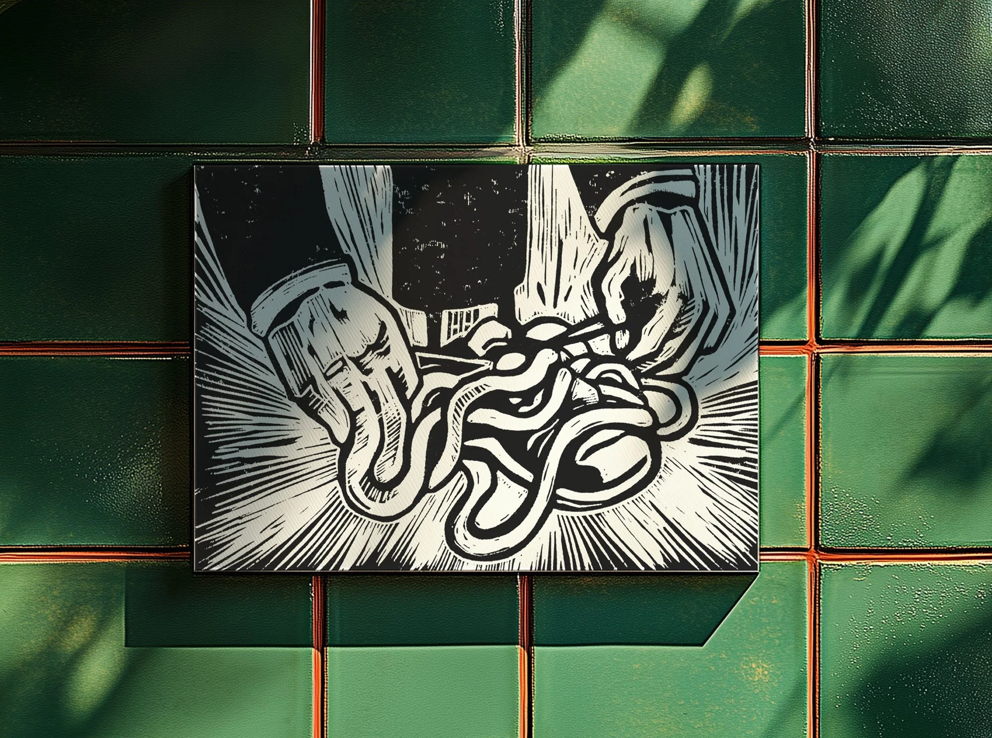 FINGERS LACED RELIEF PRINT