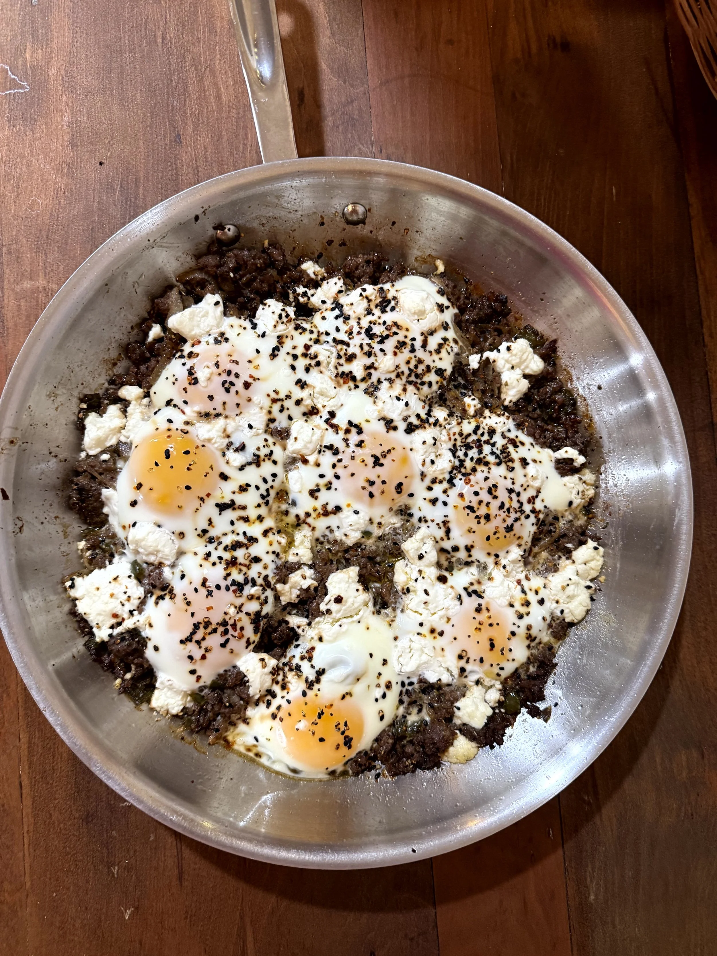 Peppery Lamb and Egg Skillet