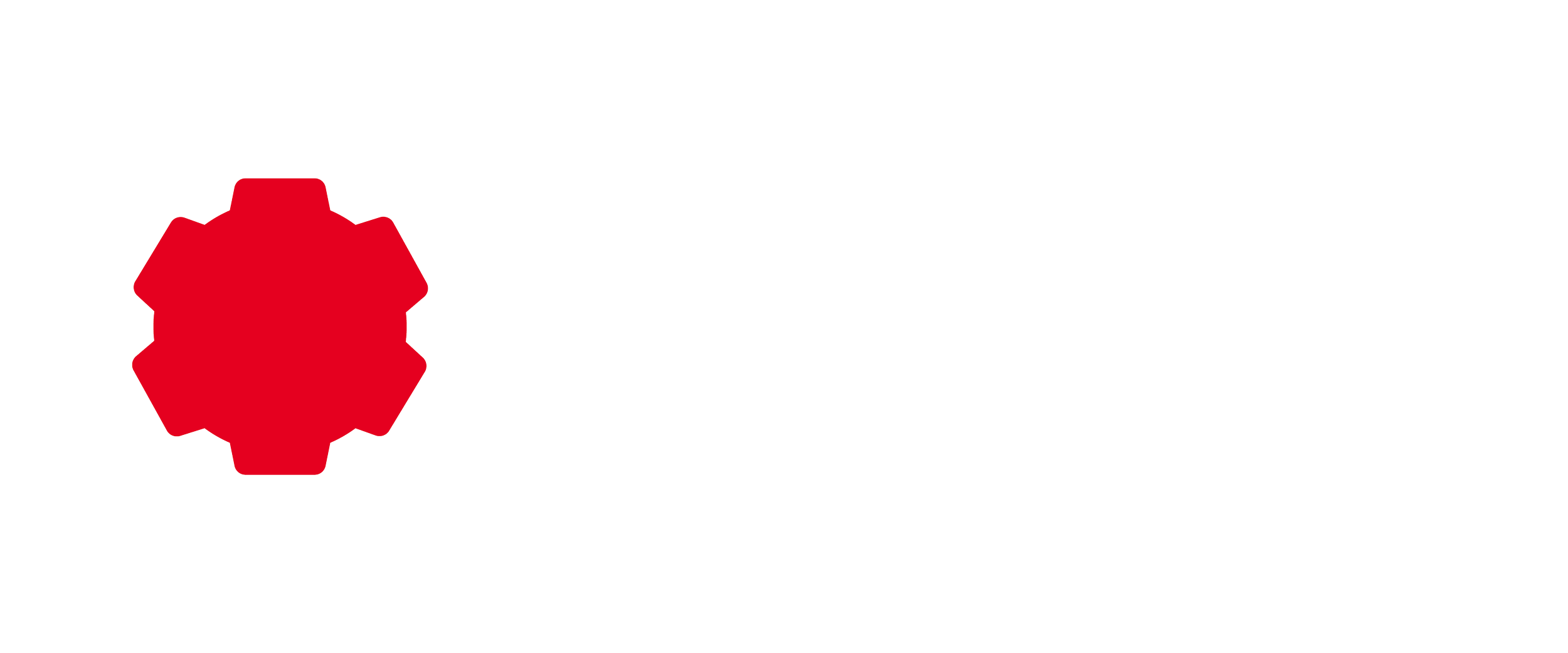 Logo with red gear icon and text that reads "The TriFactory".