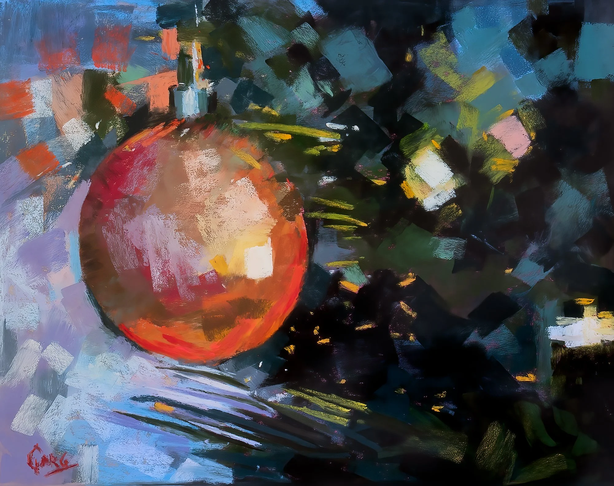 Christmas, Pastel, 9 x 11 in, uArt mounted on board