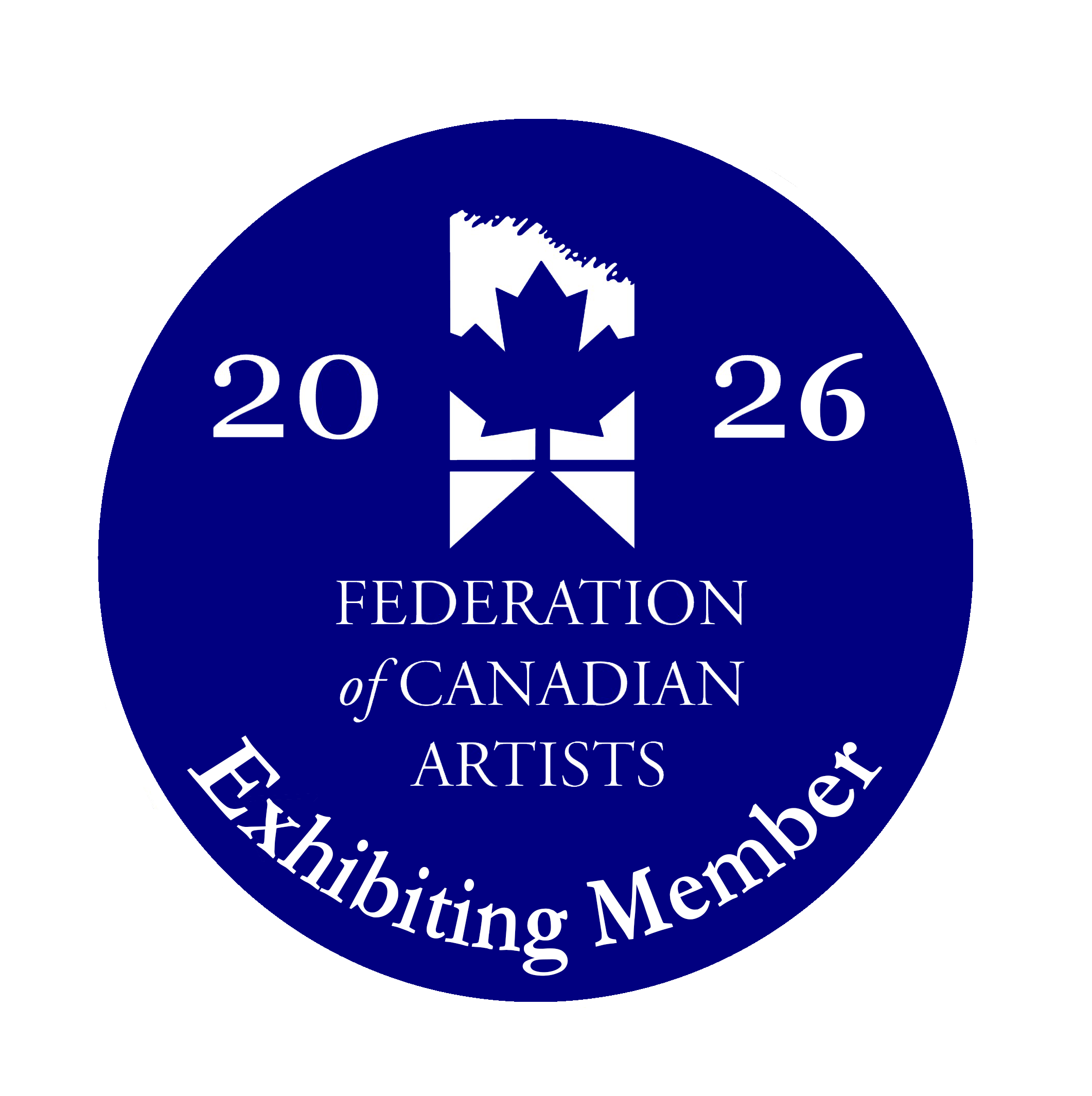 Seal with text reading 'Canadian Federation of Artists 2026' surrounding a maple leaf