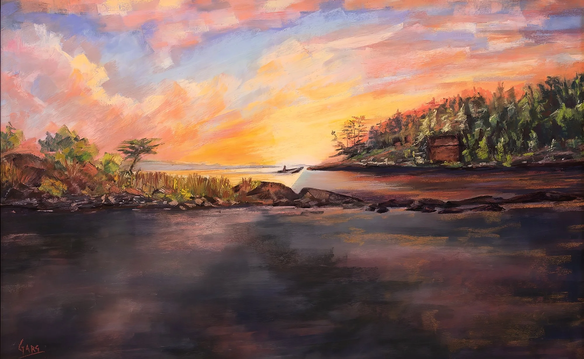 Homeward Bound, Pastel, 15 x 24in, uArt 400 mounted on board