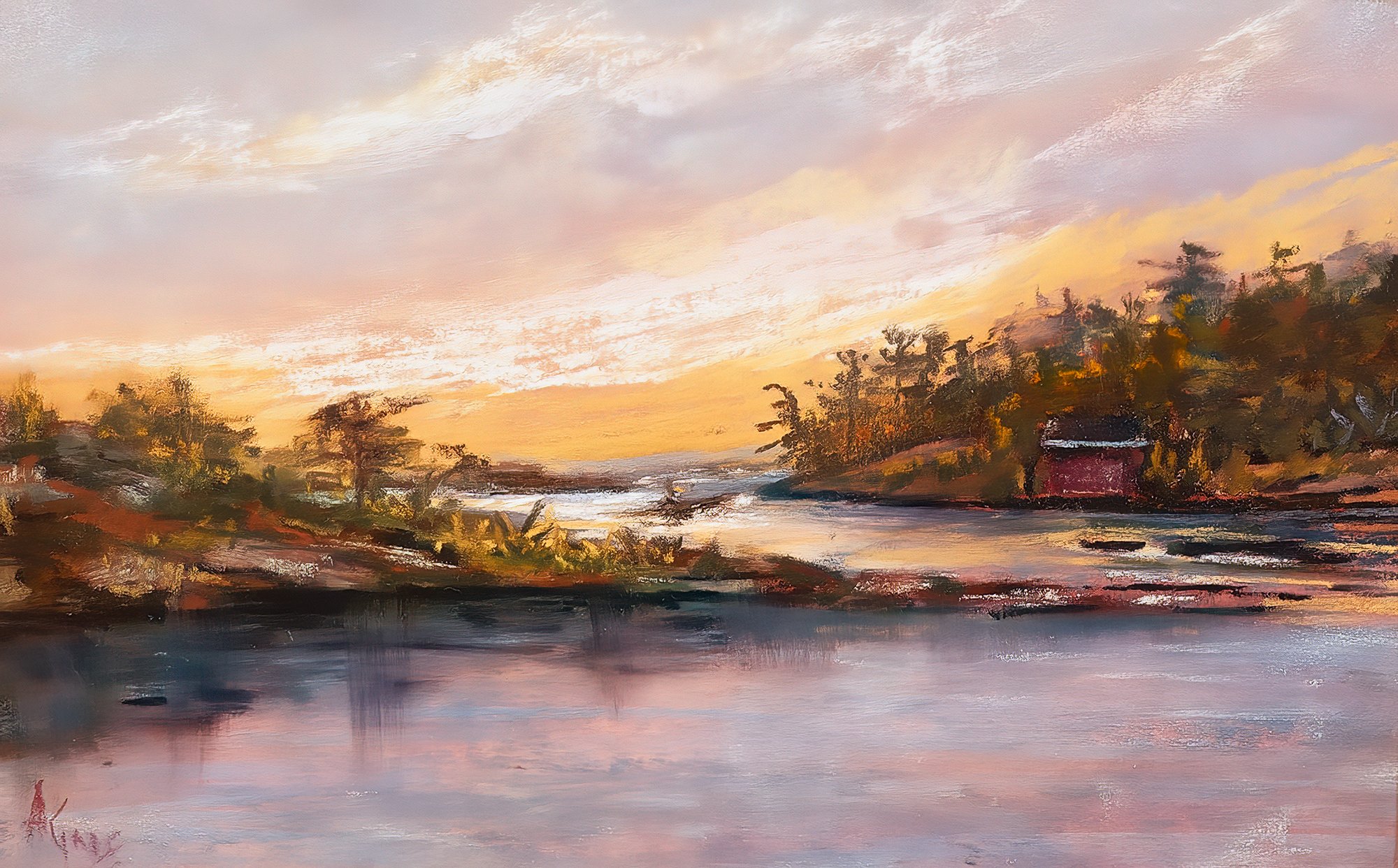 Serene Shores, Pastel, 6 x 9 in, uArt400 mounted on board