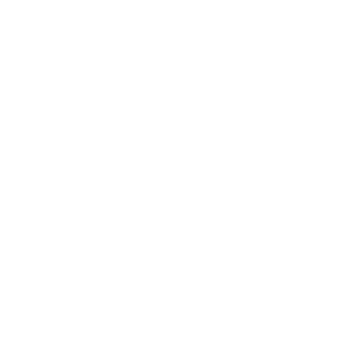 A white outline of a light bulb with lines radiating outward on a black background.