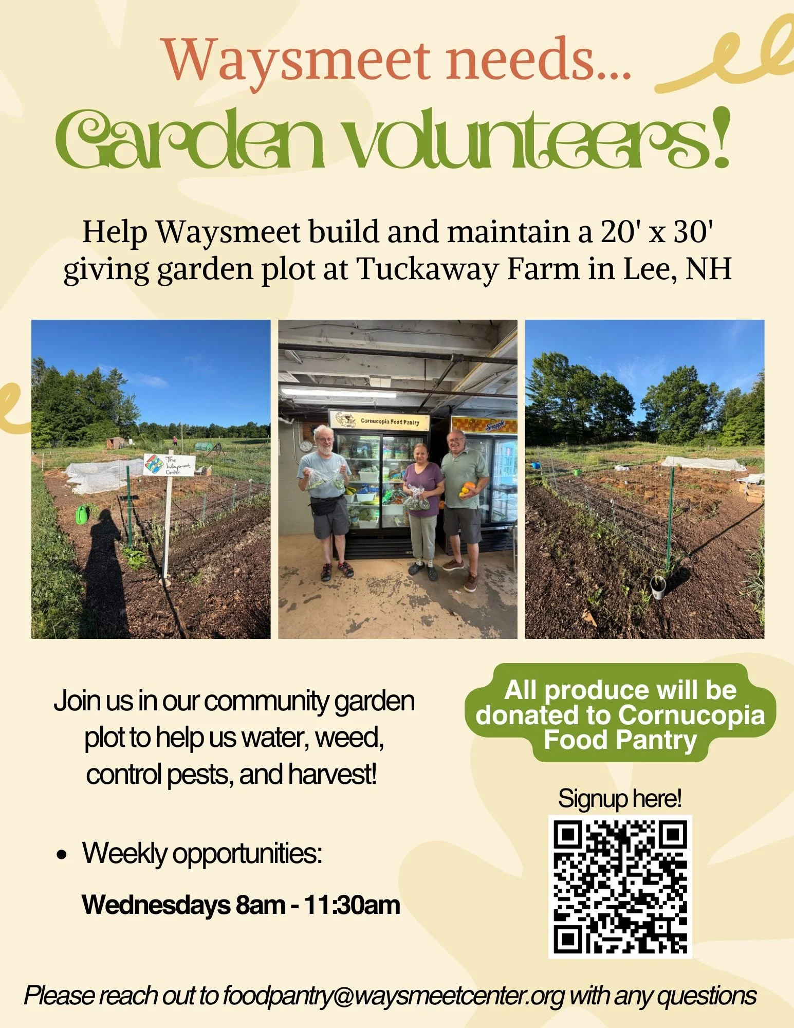 We need volunteers on Wednesday mornings at Tuckaway Farm! Head over to our SignUpGenius to sign up. Link in bio. 

Help us grow food and improve access to nutritious produce.

https://www.signupgenius.com/go/10C0F4EA8A92DA6F8CE9-food#/