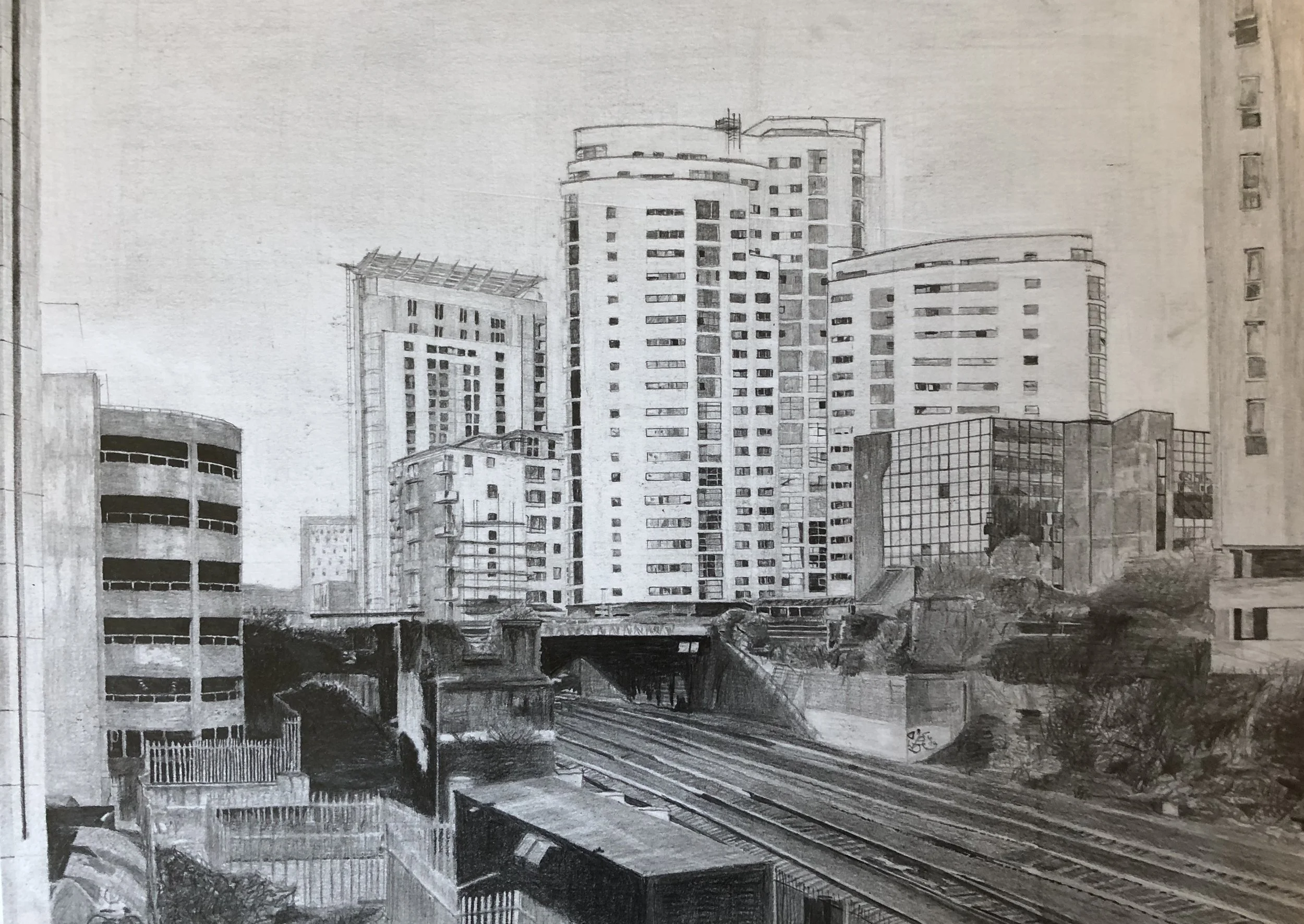 Cardiff Bridge View - Graphite_.JPG