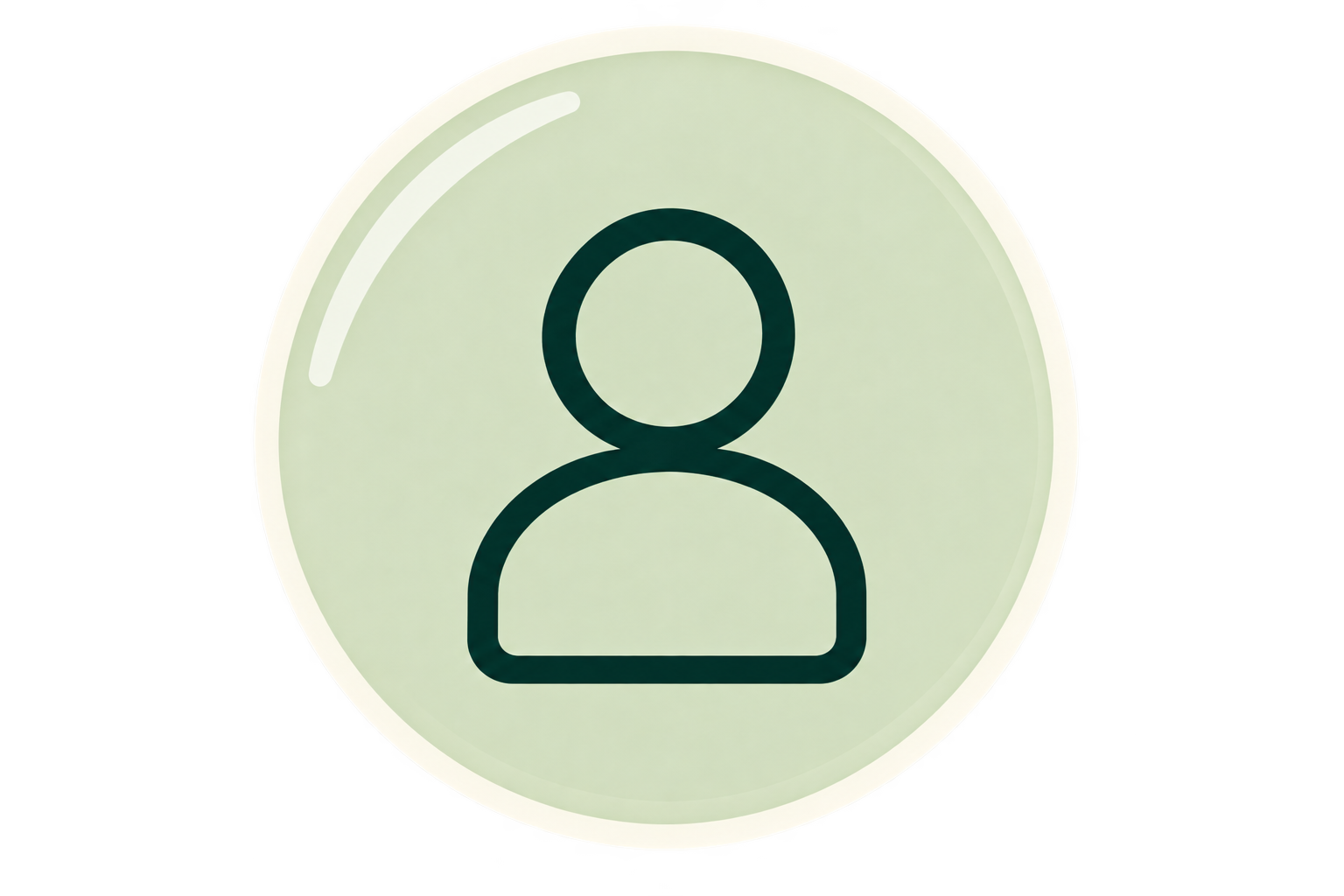 Green circular icon with a simple black outline of a person inside it.