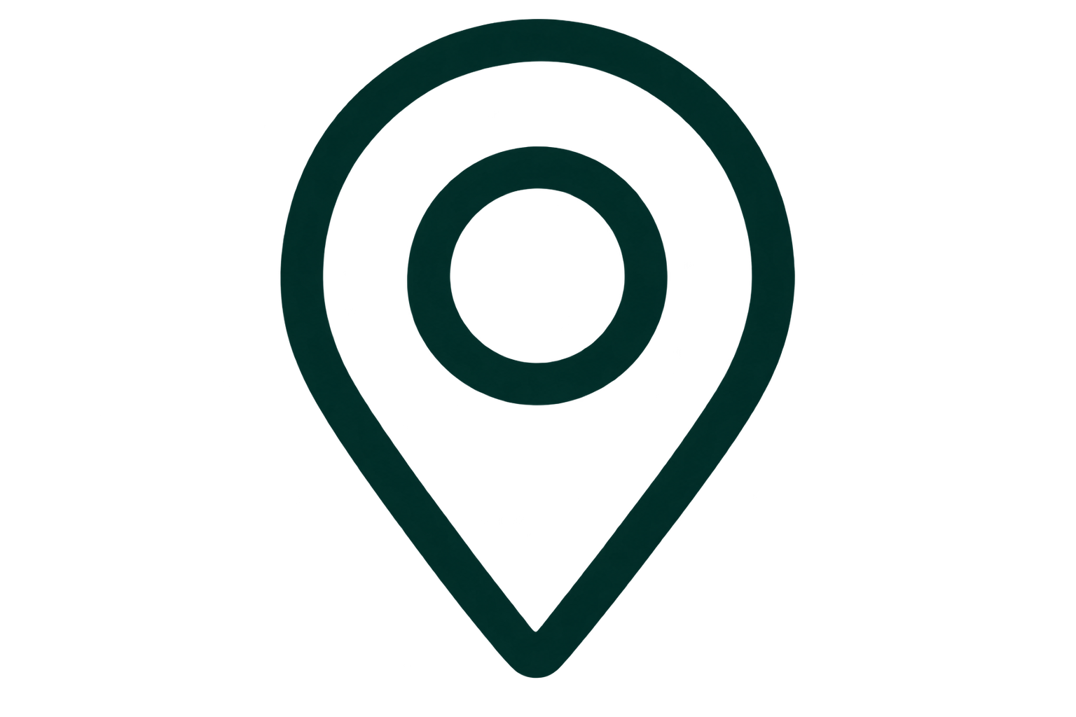 A teal map location pin icon on a dark background, representing a geographical location marker.