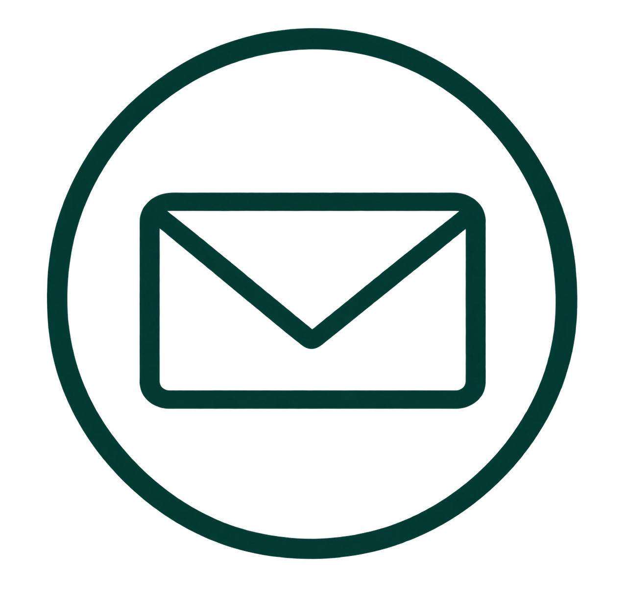 Icon of an envelope inside a circle, representing email or messaging.