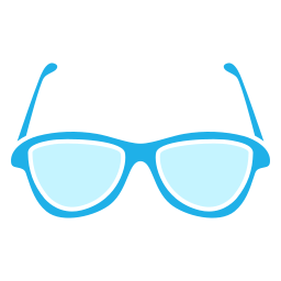 Blue sunglasses with dark lenses and a blue frame.