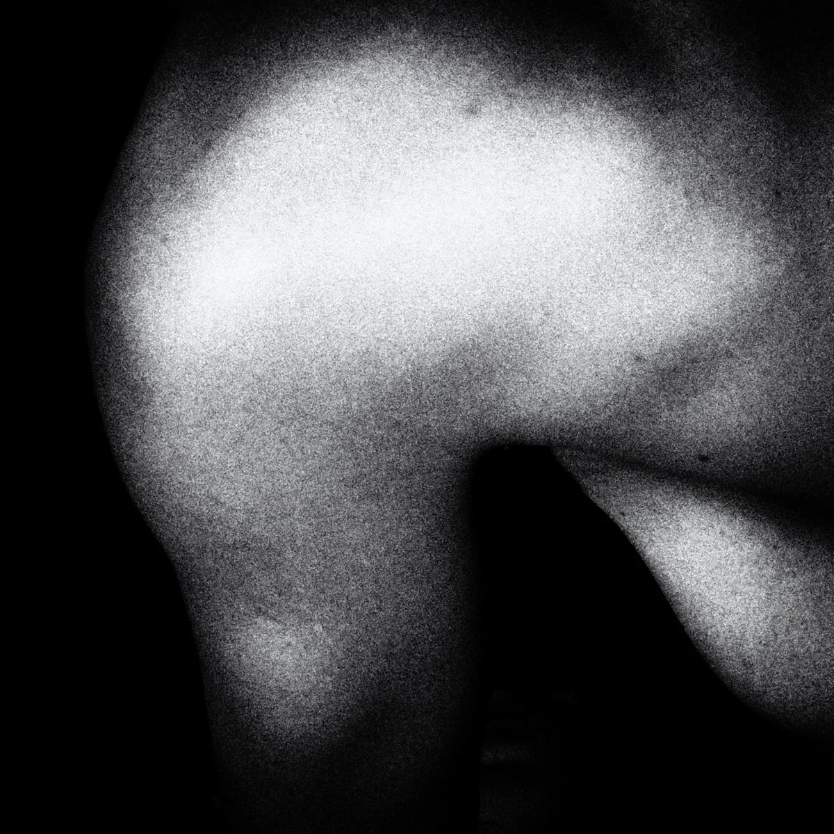 Close-up black and white photo of a female torso, side view converted into abstract. Nude Art Photography by Vlad Goth.