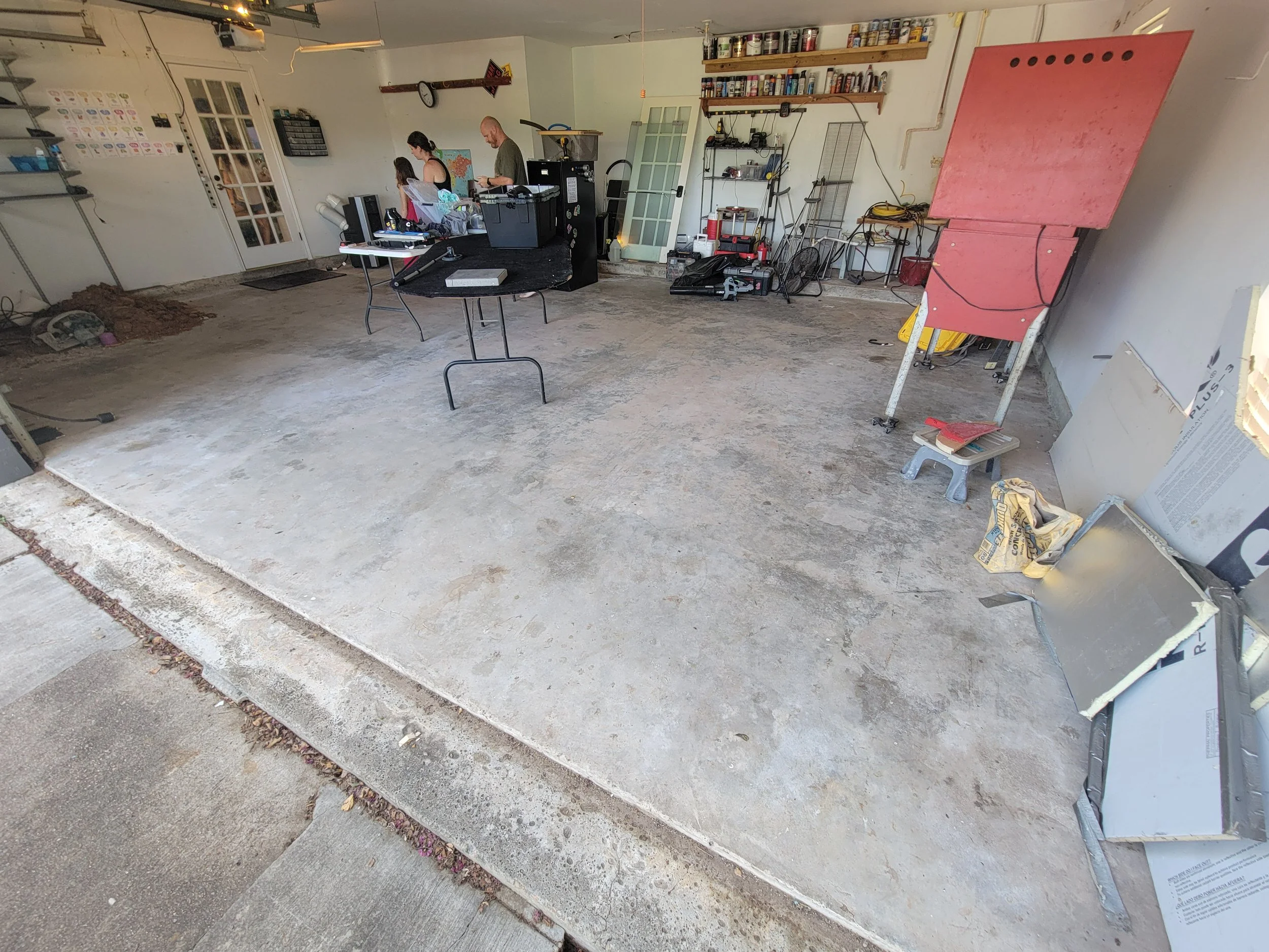POLISHED CONCRETE WITH PINK DYE-BEFORE