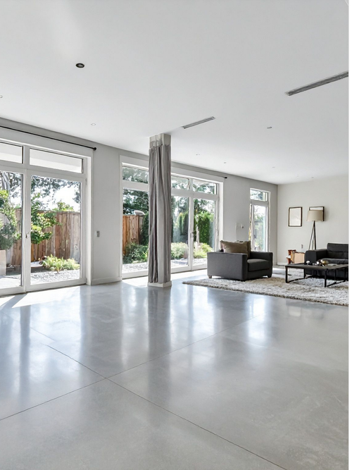 Polished concrete flooring