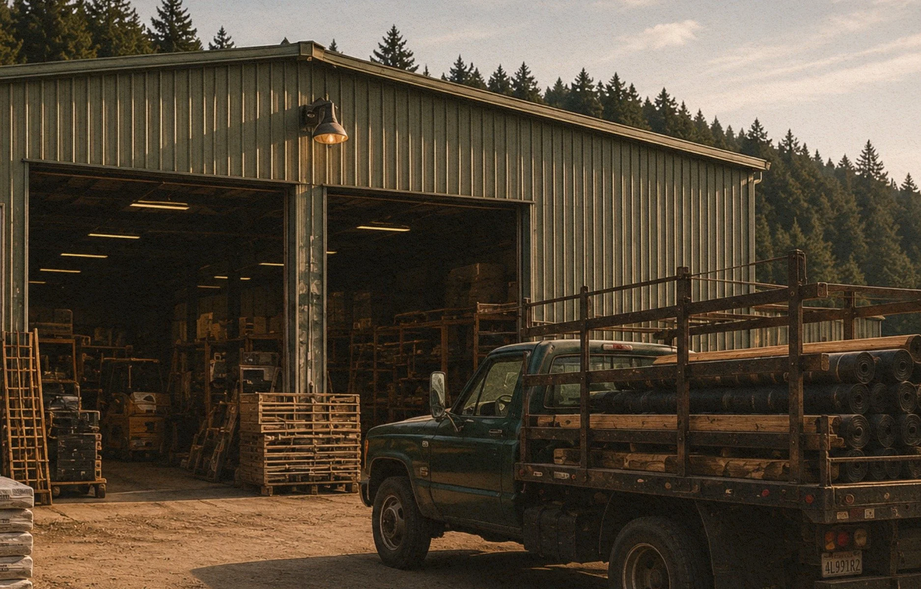 McMurray & Sons roofing company yard representing the family business founded in 1919
