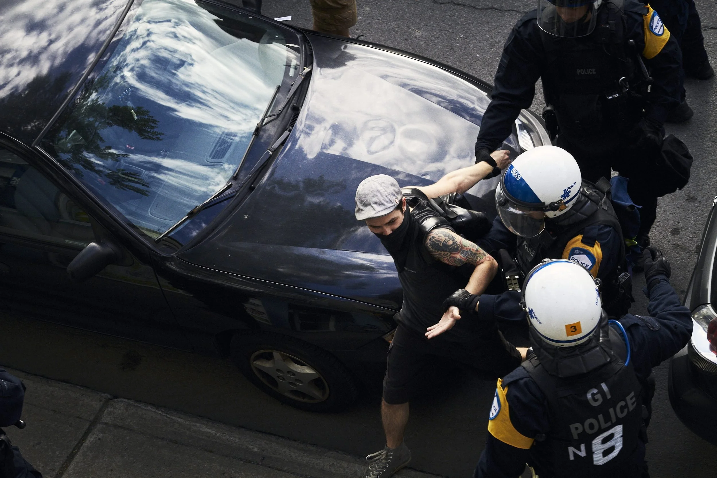 Arrested protester, F1 weekend, Quebec Spring, 2012.
