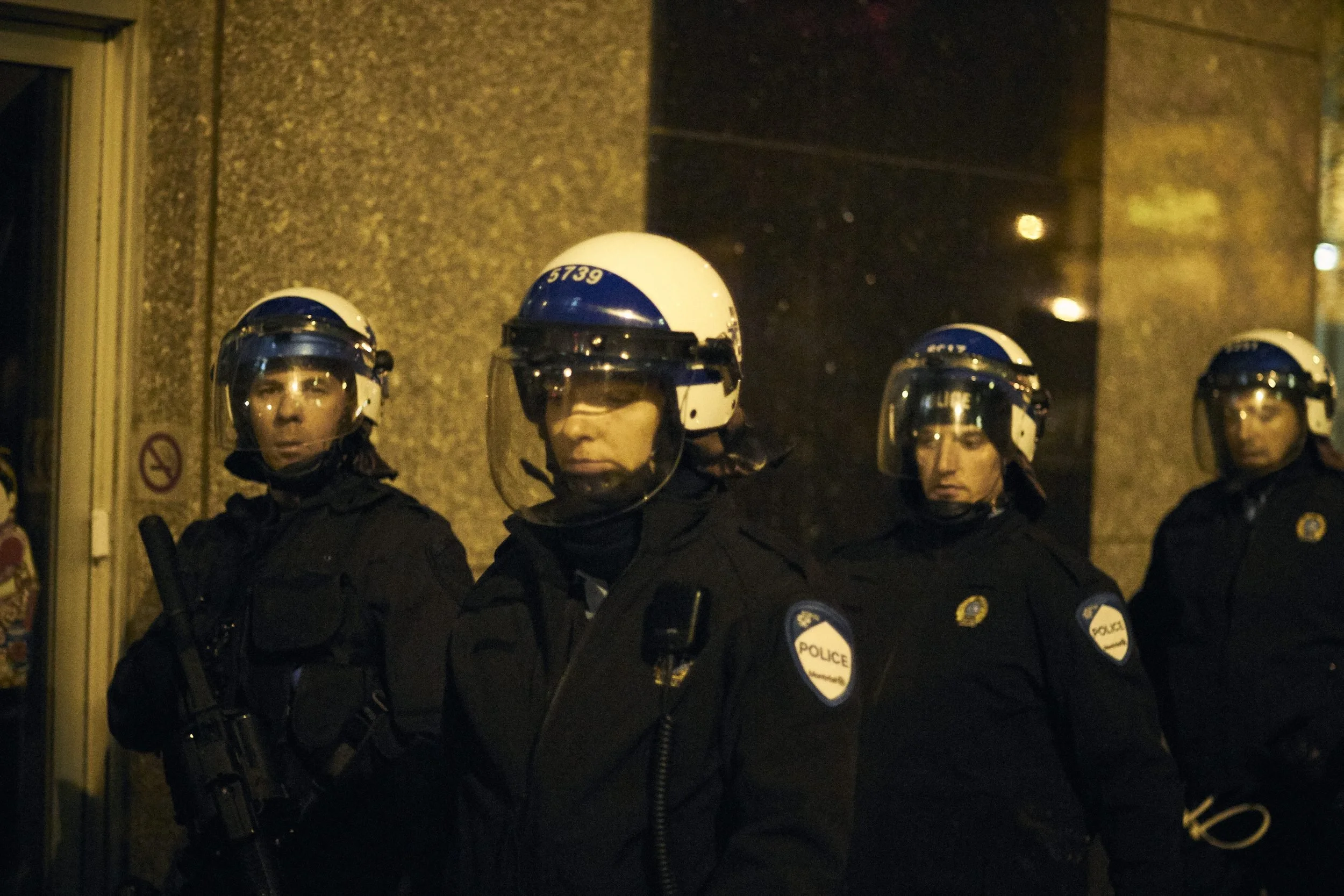 Riot Squad, night demonstration, Quebec Spring, 2012.