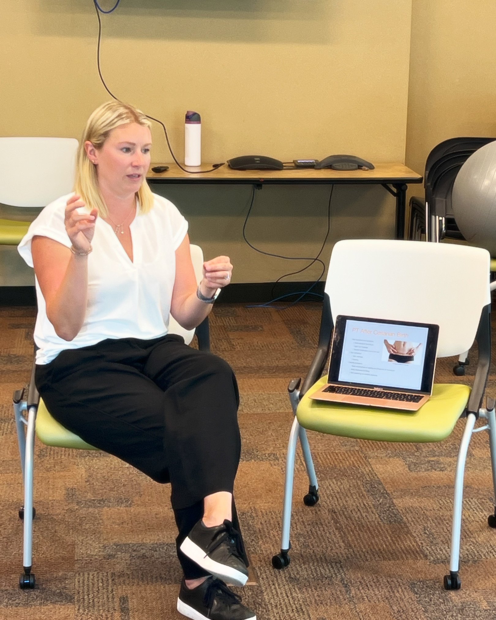 Hailey Colbert, pelvic floor physical therapist and owner of Phocus Physical Therapy, participating in a community event in Wilmington, NC.