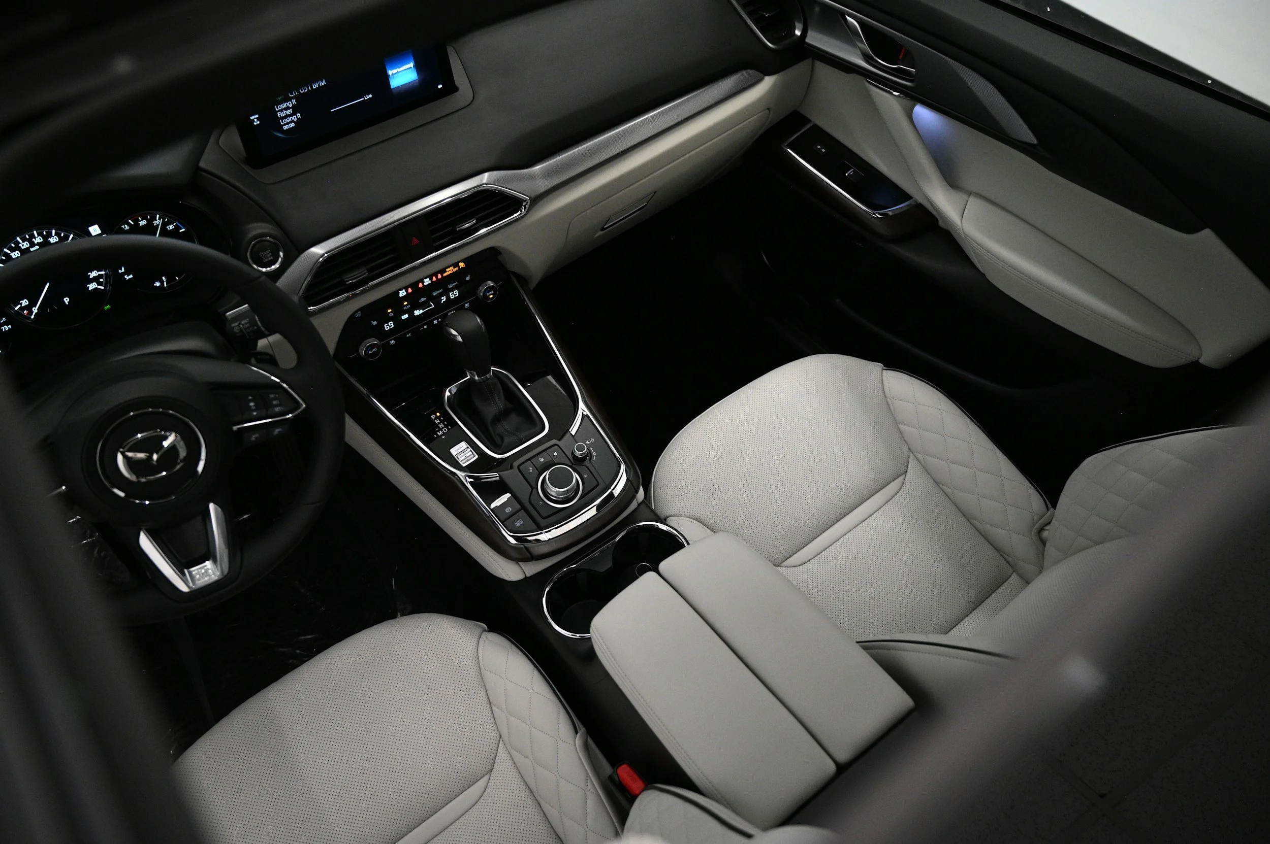 car interior as seen through the sunroof