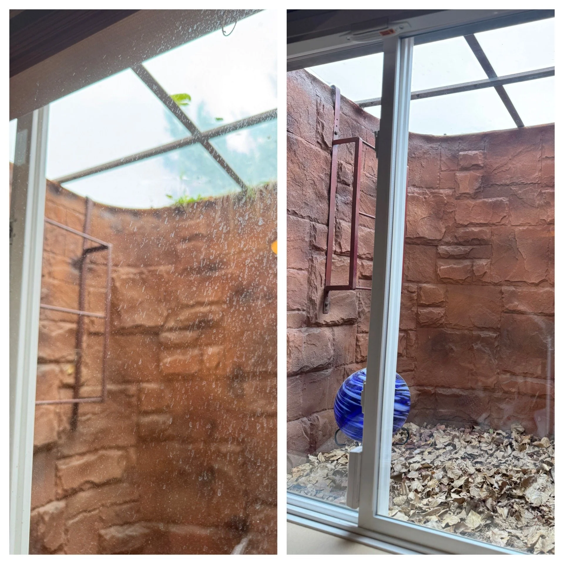 Before and after window cleaning results, Cheyenne, WY home
