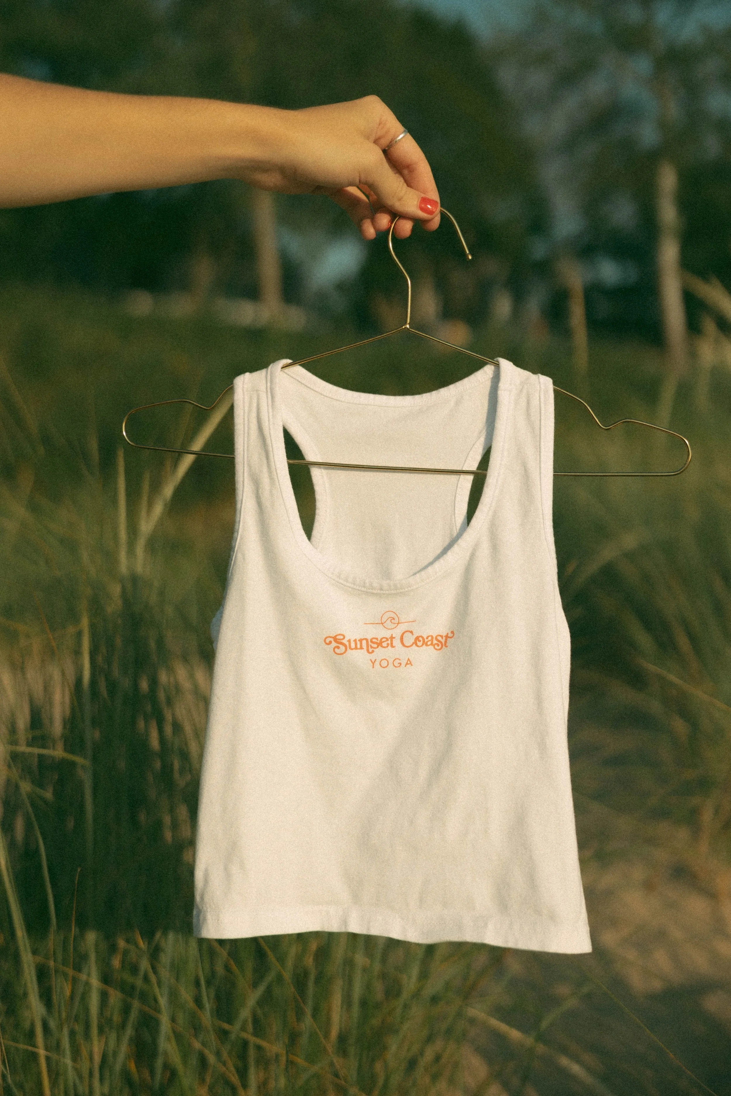 MADE TO ORDER | Sunset Coast Yoga Racerback Tank - White