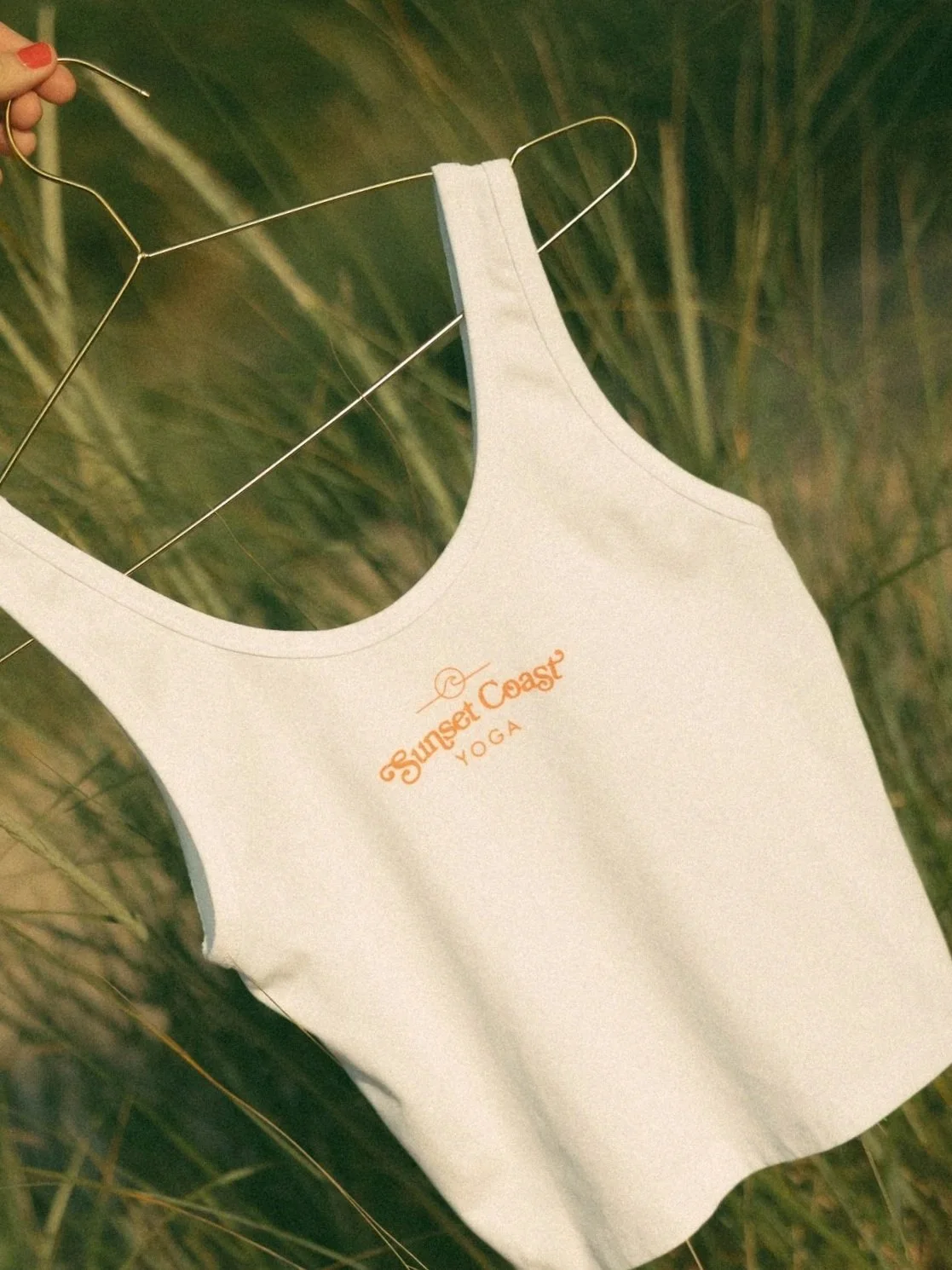 Sunset Coast Yoga Scoop Neck Tank - White | Ready to Ship