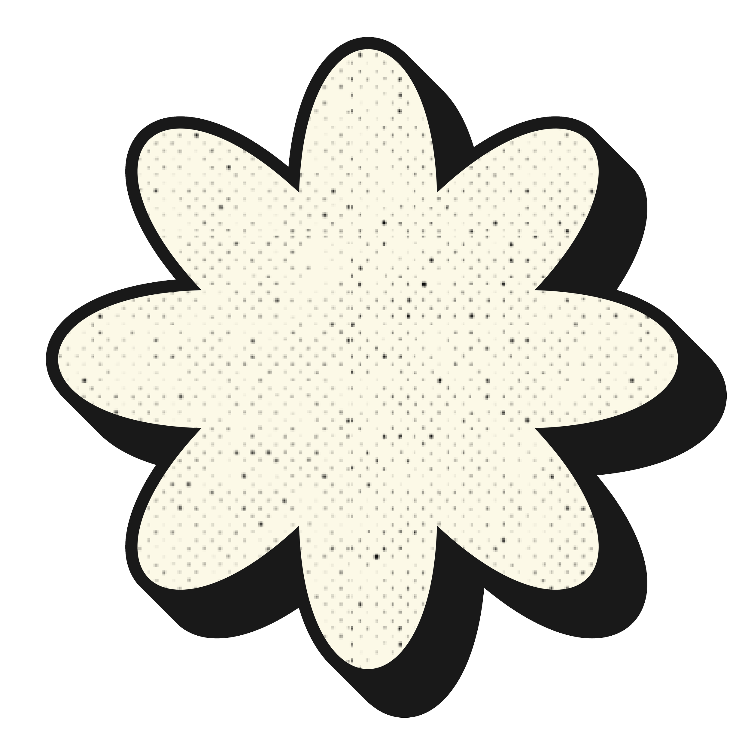 Geometric drawing of an outline square with sections divided by vertical, horizontal, and diagonal lines.