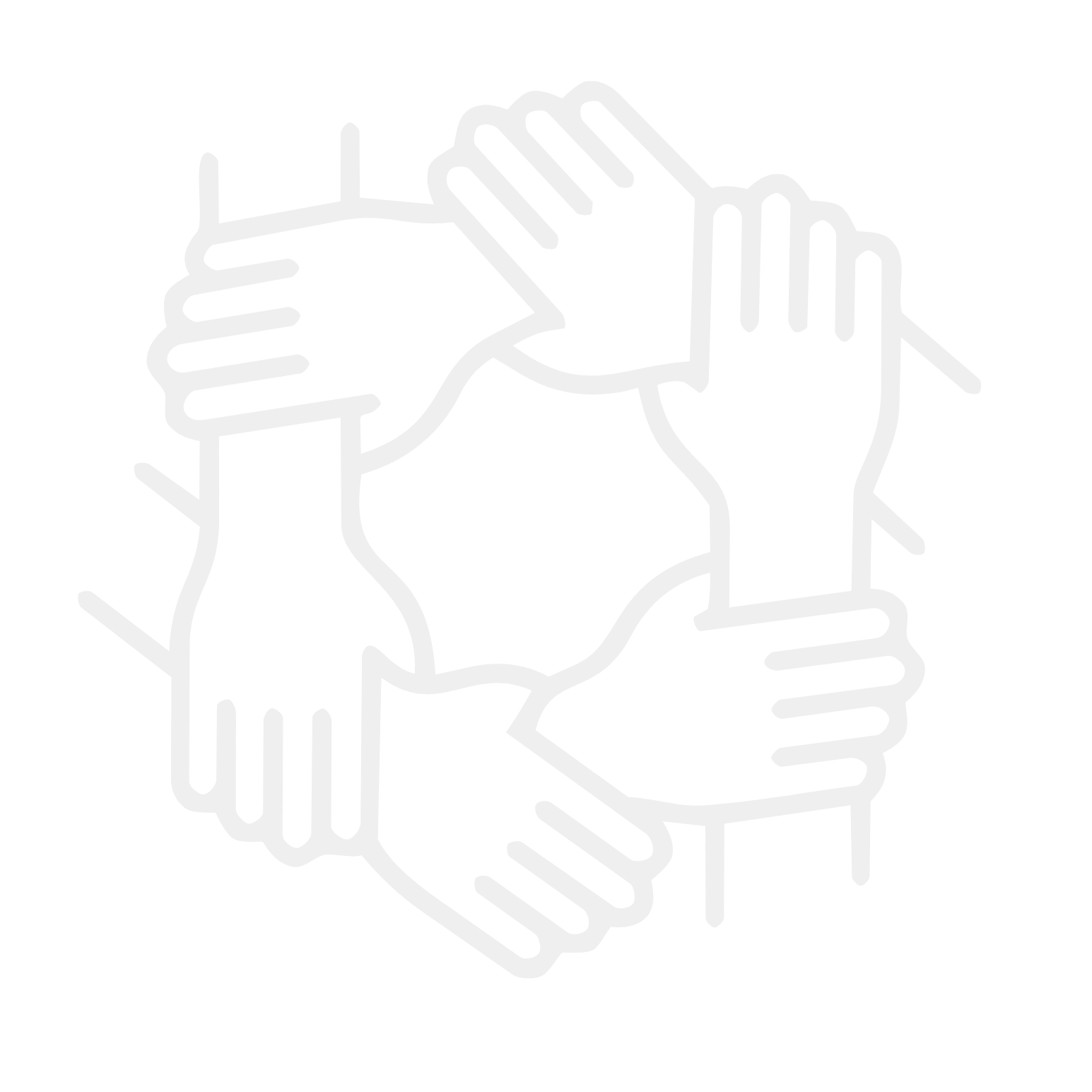 icon showing a circle of hands holding onto each other to represent connection