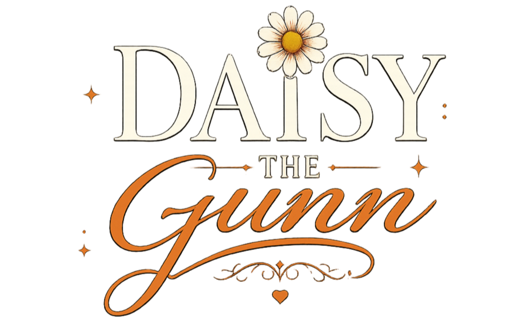 Text graphic that says "Daisy the Funny" with a daisy flower above the word 'Daisy'