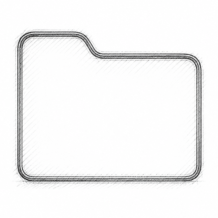 Dibujo de una carpeta de archivo con un borde doble definido.